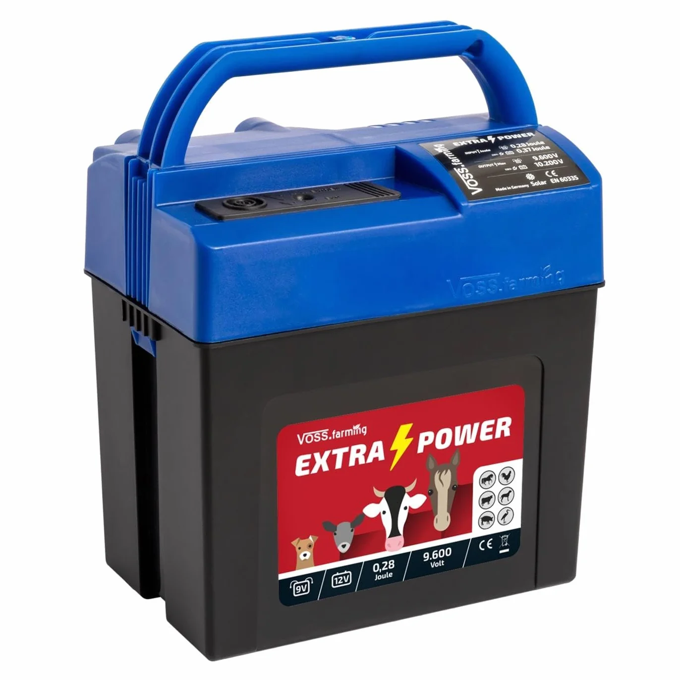 VOSS.farming Pastor eléctrico Extra Power 230 V 9 V 12 V con batería y Accesorios