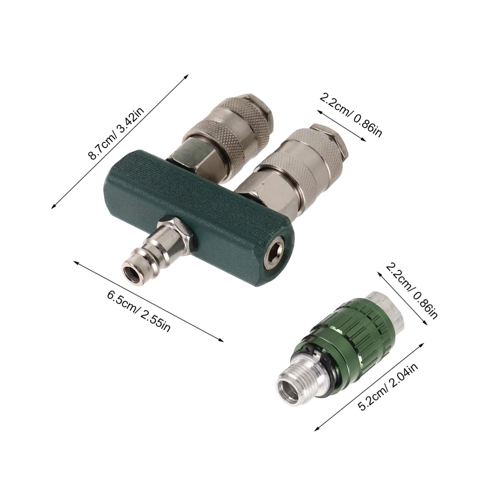 PRETYZOOM 5 Piezas Conector rápido Accesorio de manguera de aire Splitter de manguera de rápida divisores neumáticos para tubo divisor de tubo hierro niquelado
