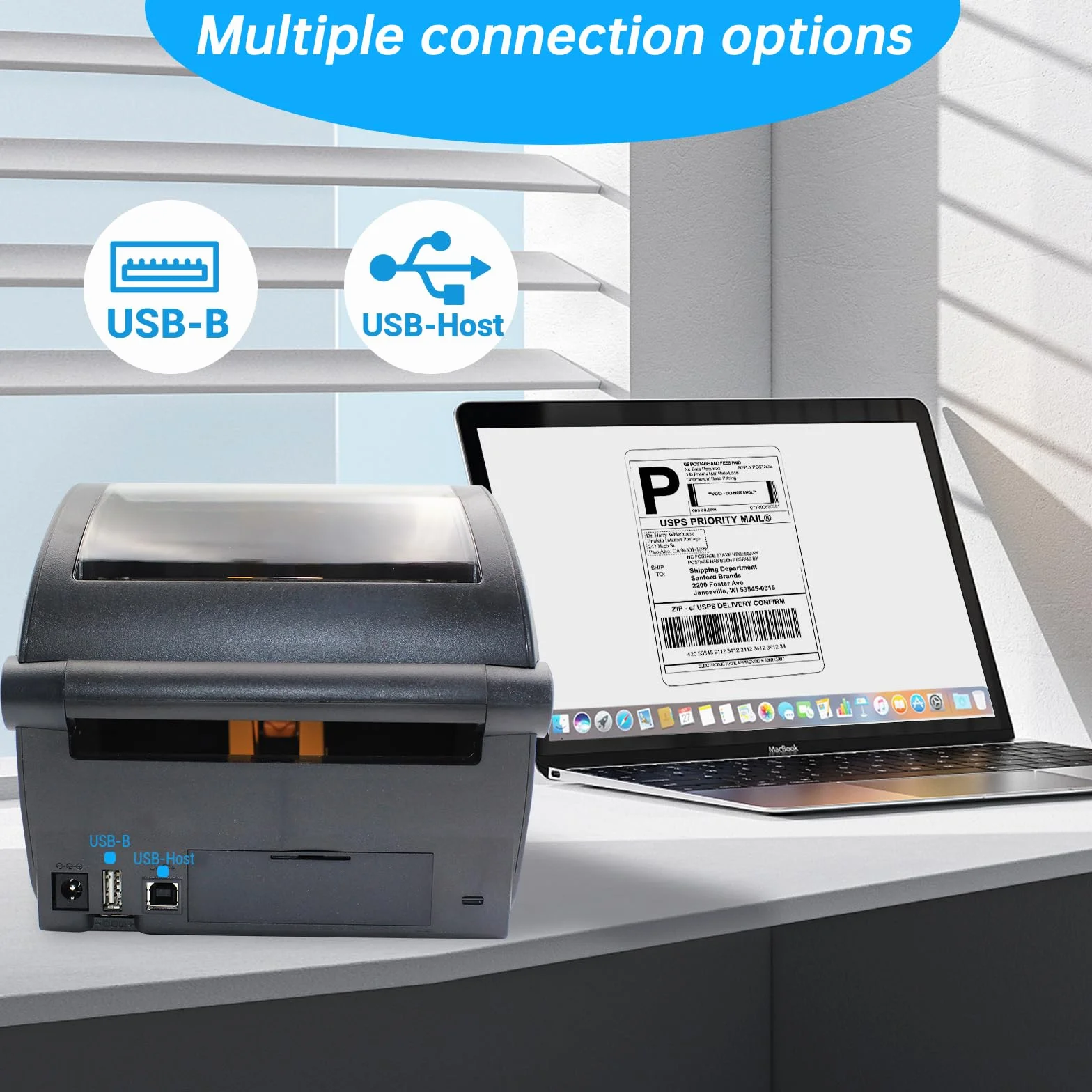 Zebra ZD420d ZD42042-D01000EZ - Impresora térmica directa de escritorio, 203 ppp, ancho de impresión de 4 pulgadas, USB
