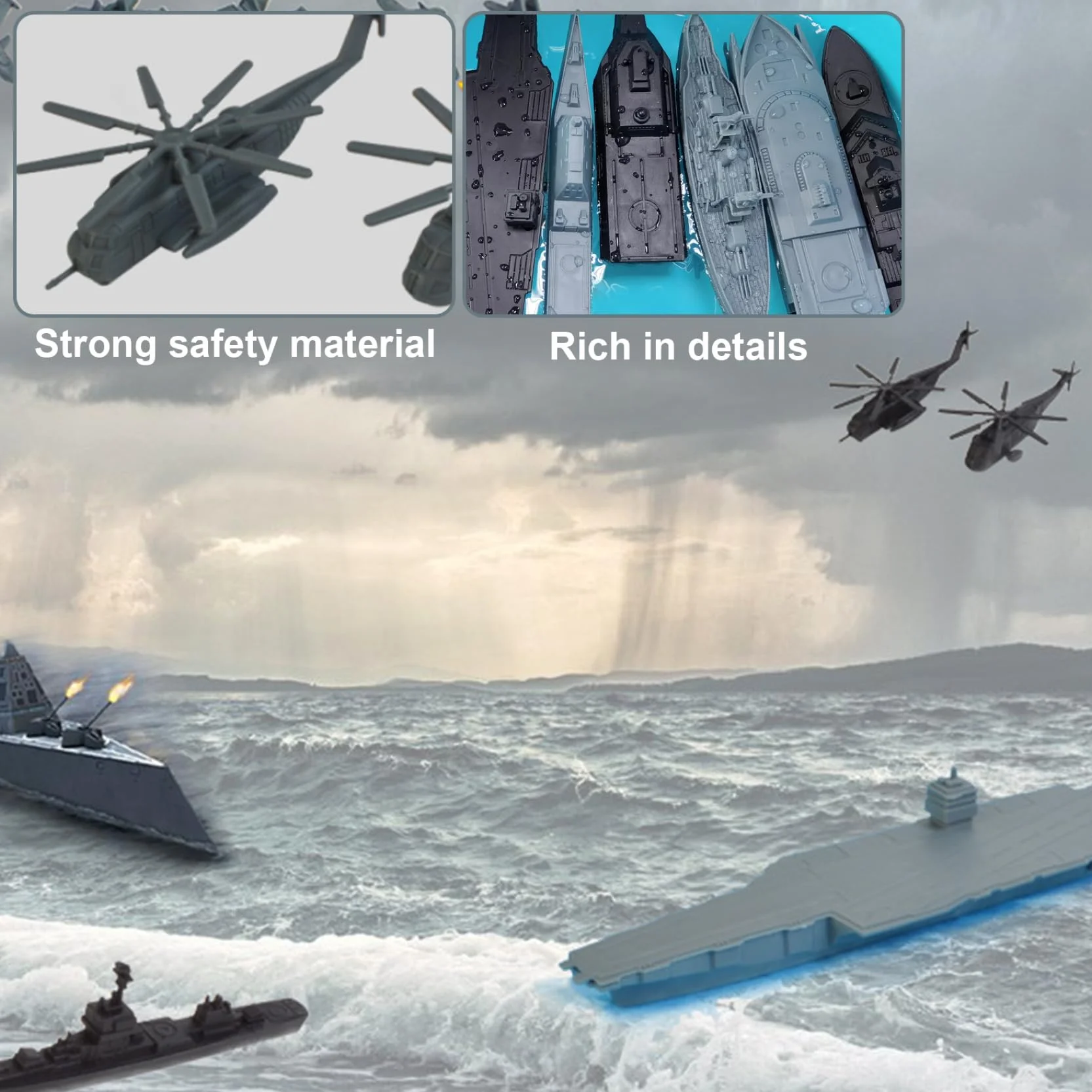 Portaaviones Juguete 17 Piezas Aviones Combate Acorazados Submarinos Plástico