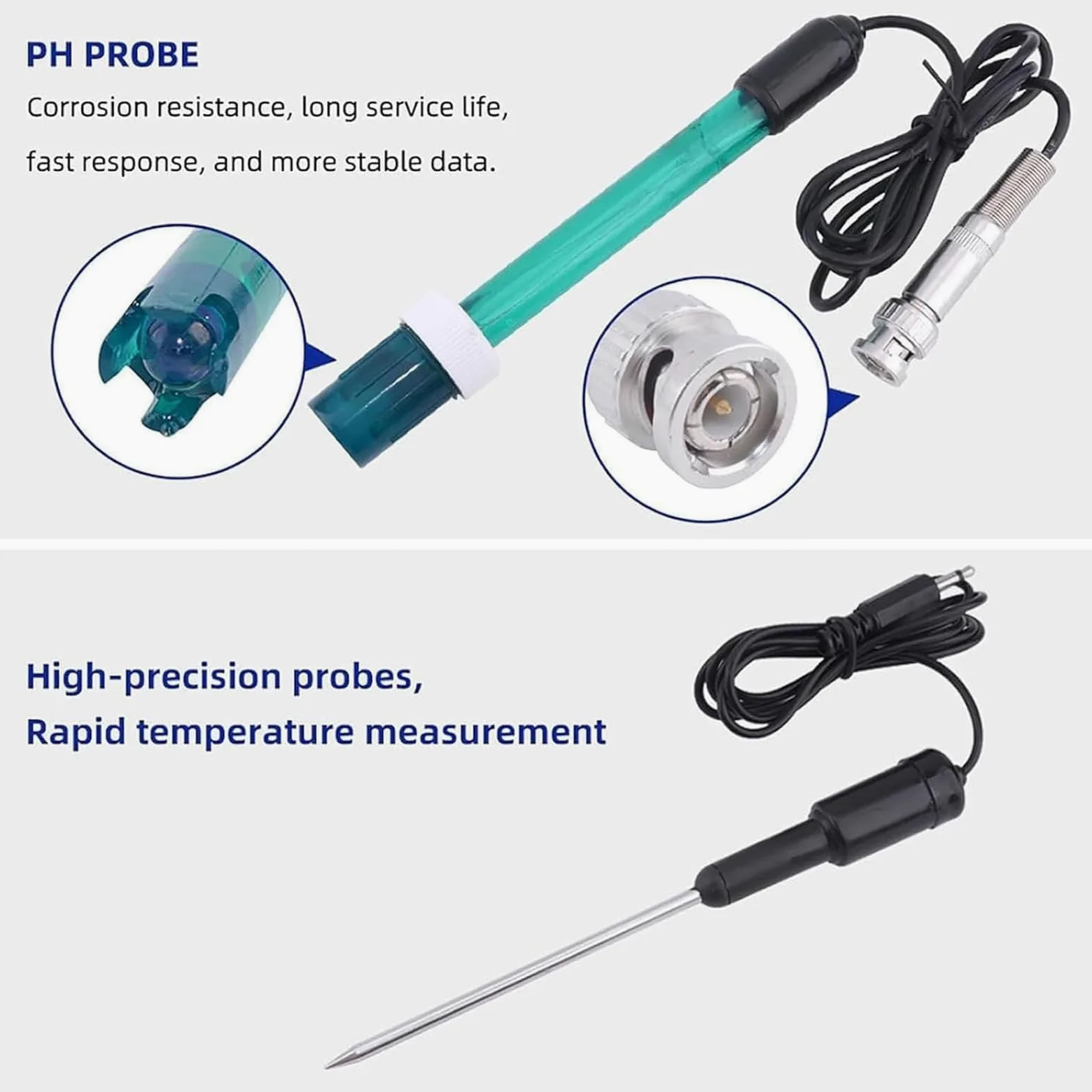 Probador digital de temperatura y pH de escritorio | Calibración automática de 2 puntos y compensación automática de temperatura, precisión de pH de ±0,01 for pruebas ambientales