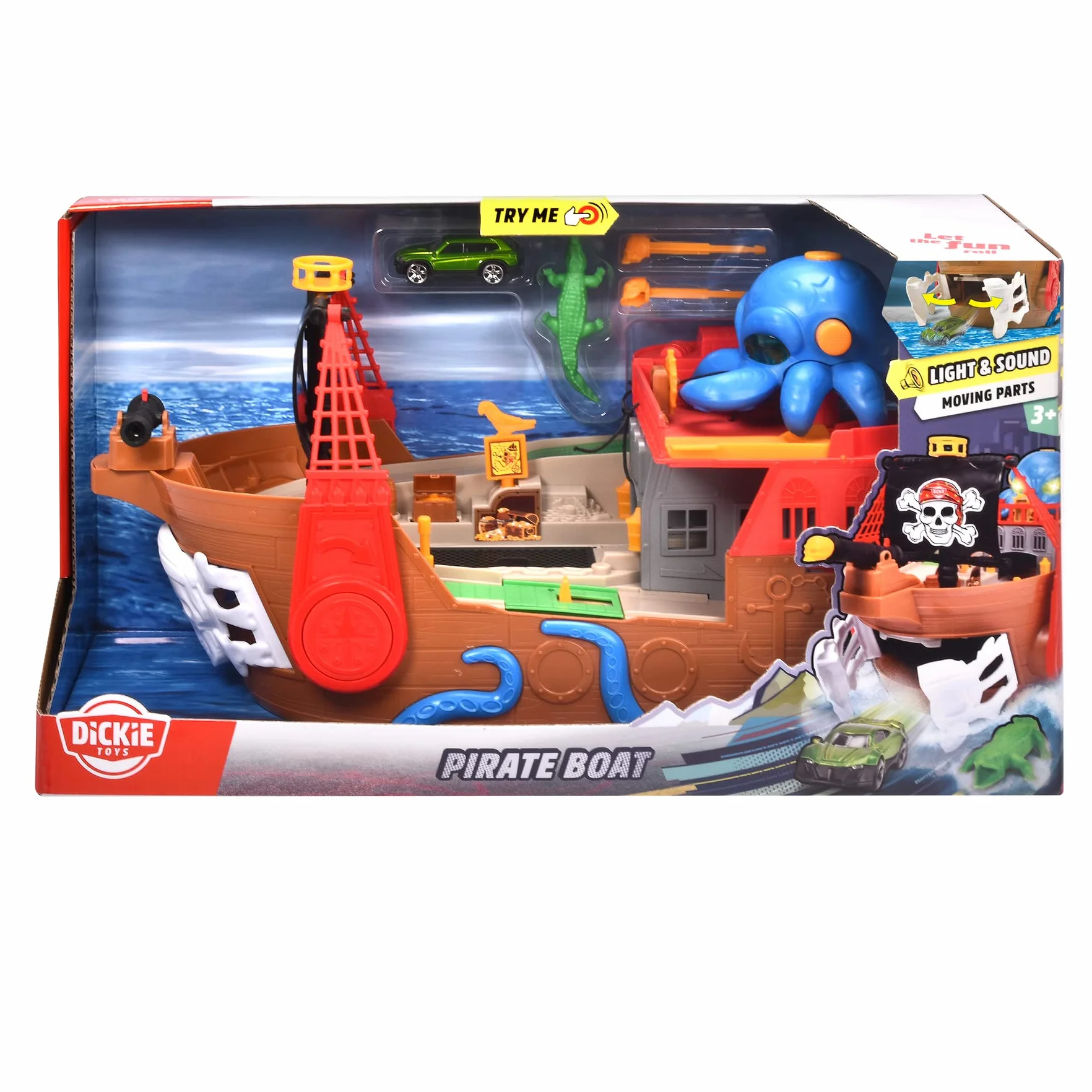 Dickie Toys Barco Pirata 41,5 cm con Efectos Especiales Luz y Sonido Juguete Baño Niños 3+