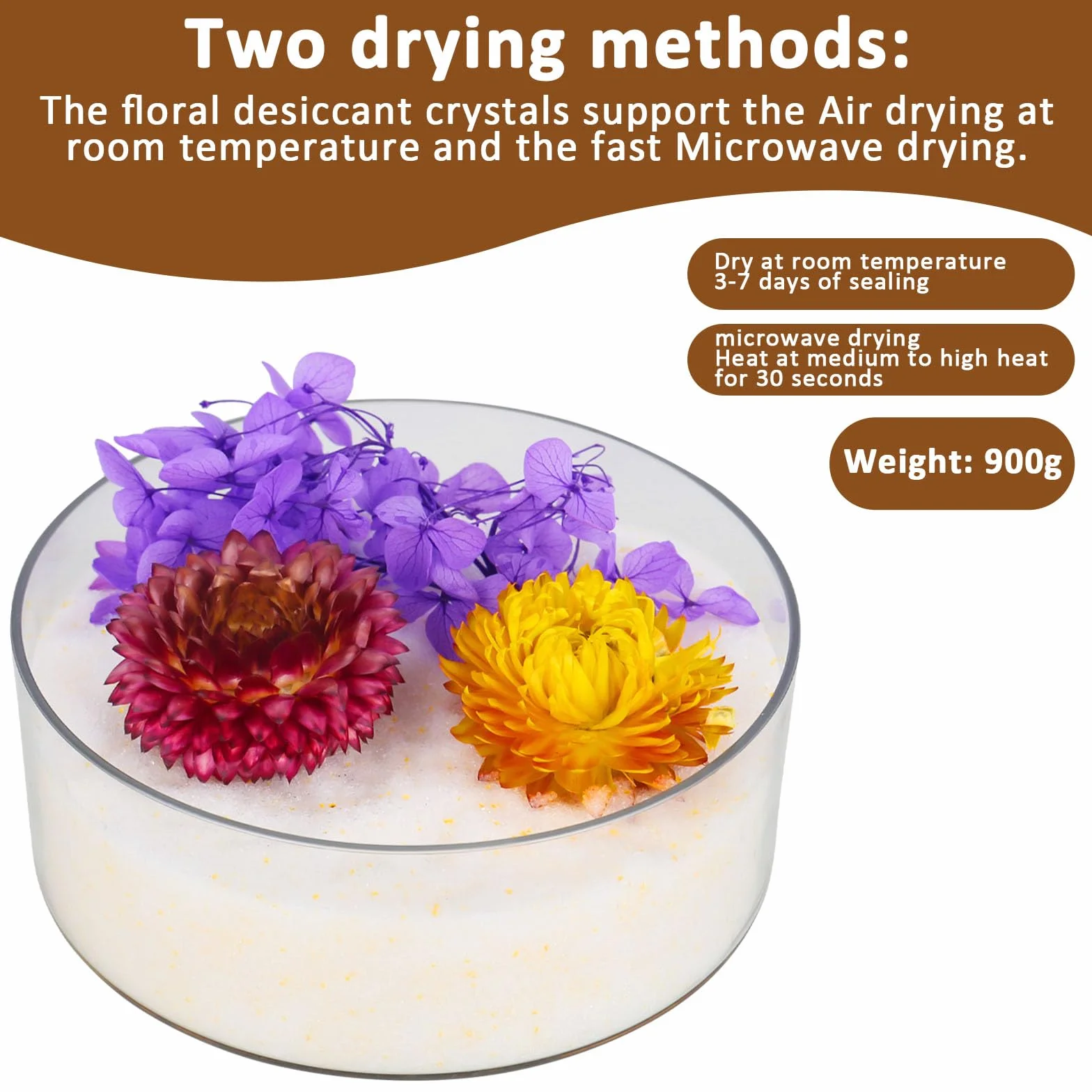 Bolsas de gel de sílice de 900g para secado de flores y plantas