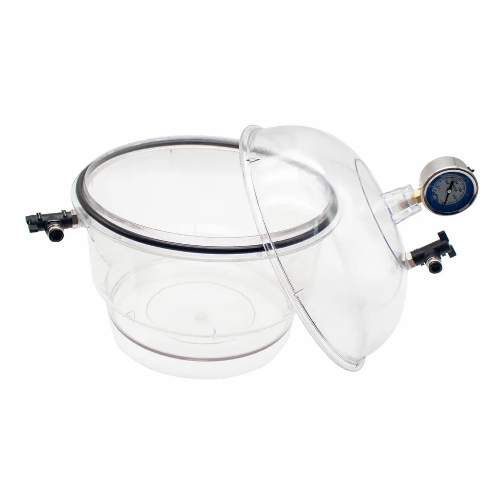 Secador Al Vacío de Plástico de Policarbonato de 150MM, Desecador de Laboratorio, Almacenamiento de Secado Al Vacío, Válvula Doble Con Manómetro