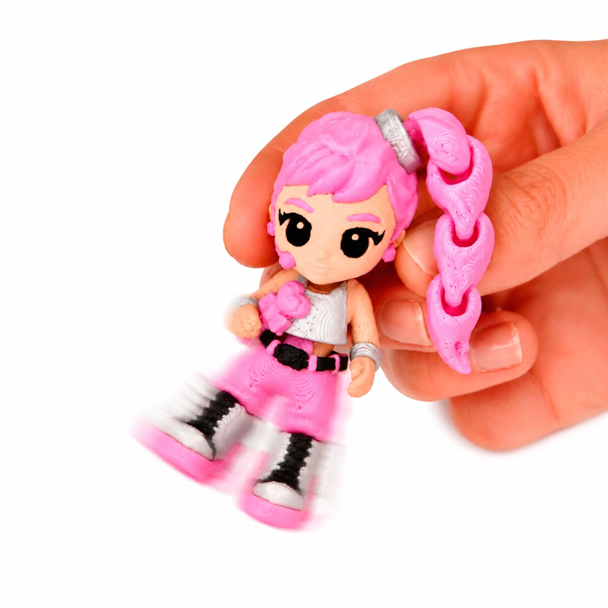 K-POP IDOL PALZ 3D Pack de 3 Figuras Coleccionables Articuladas Rina Minji Mina con Cabello Intercambiable