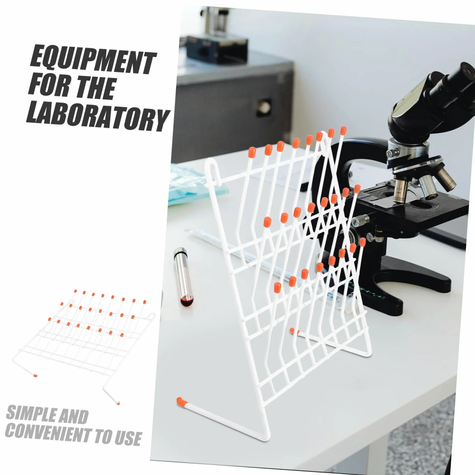 Soporte de Secado para Tubos de Ensayo de Hierro Revestido, Rejilla Drenaje 24 Posiciones para Laboratorio, Estante Práctico para Secar Vasos y Tubos de Laboratorio