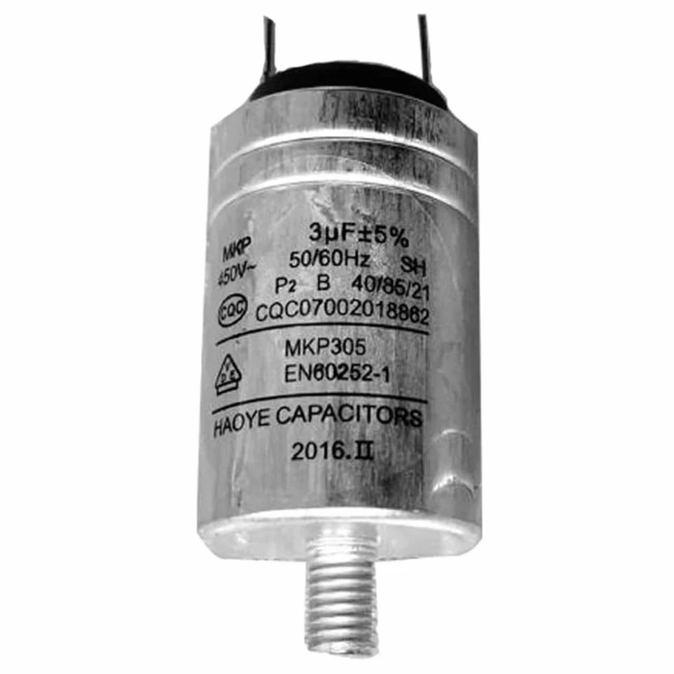 Condensador carcasa de aluminio MKP-3UF 450VAC para lavavajillas