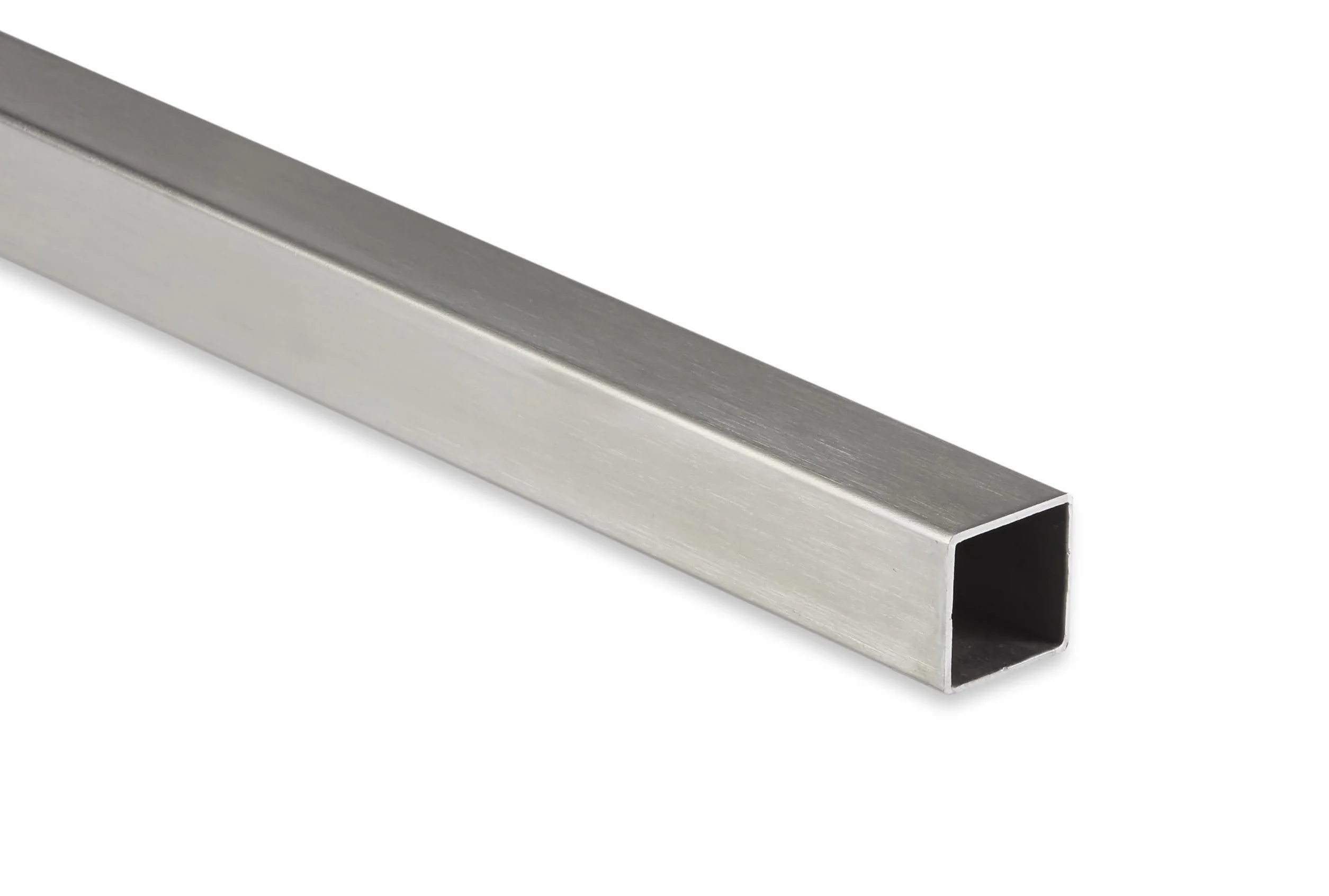 Tubo cuadrado de acero inoxidable, perfil hueco V2A, pulido, 100 x 100 x 2 mm x 2000 mm +-5 mm