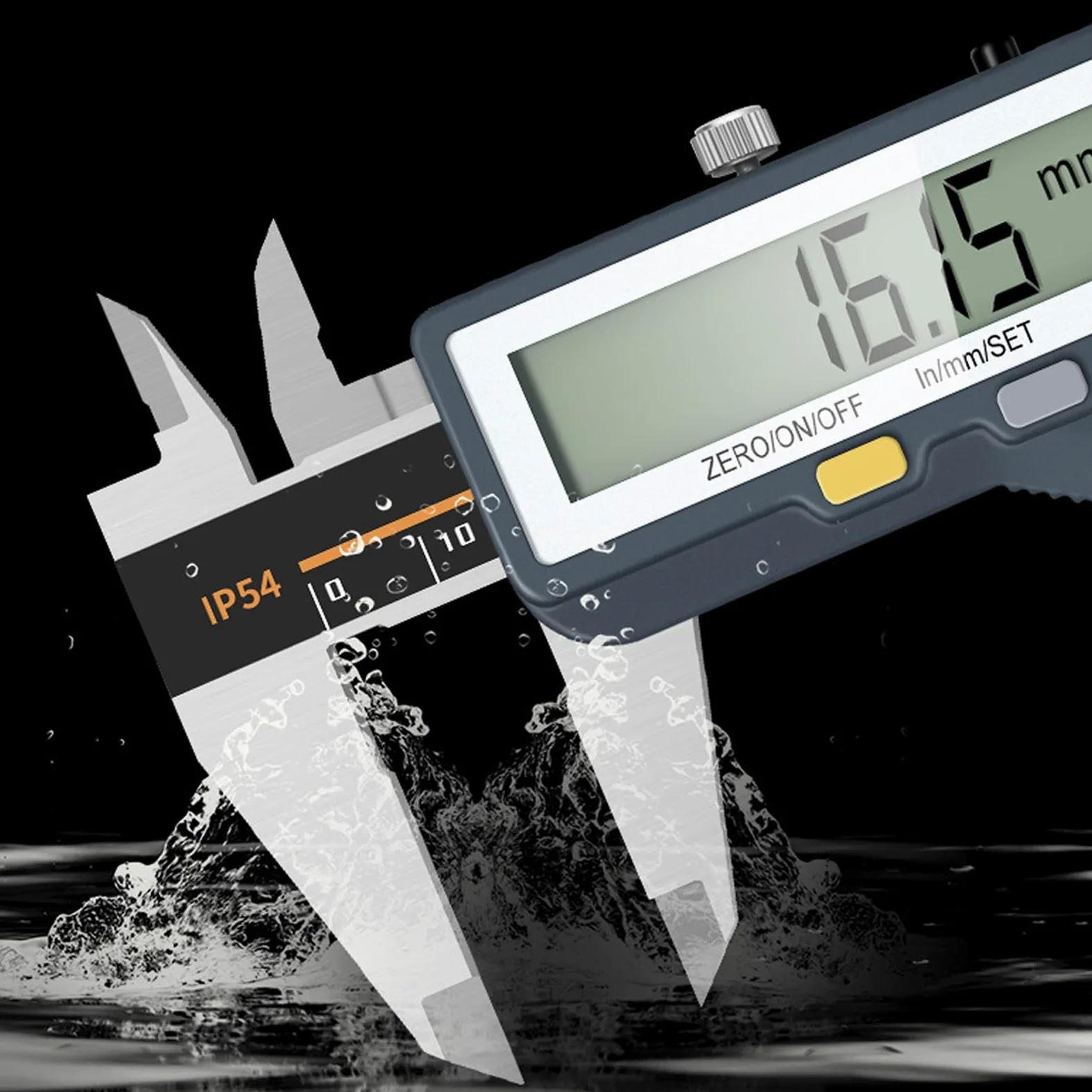 Calibre Digital IP54 Impermeable con Bluetooth,Pie de Rey Digital de Acero Inoxidable con Pantalla LCD,Vernier Caliper para Mediciones Externas,Internas,Profundidad y Paso,150mm/6in