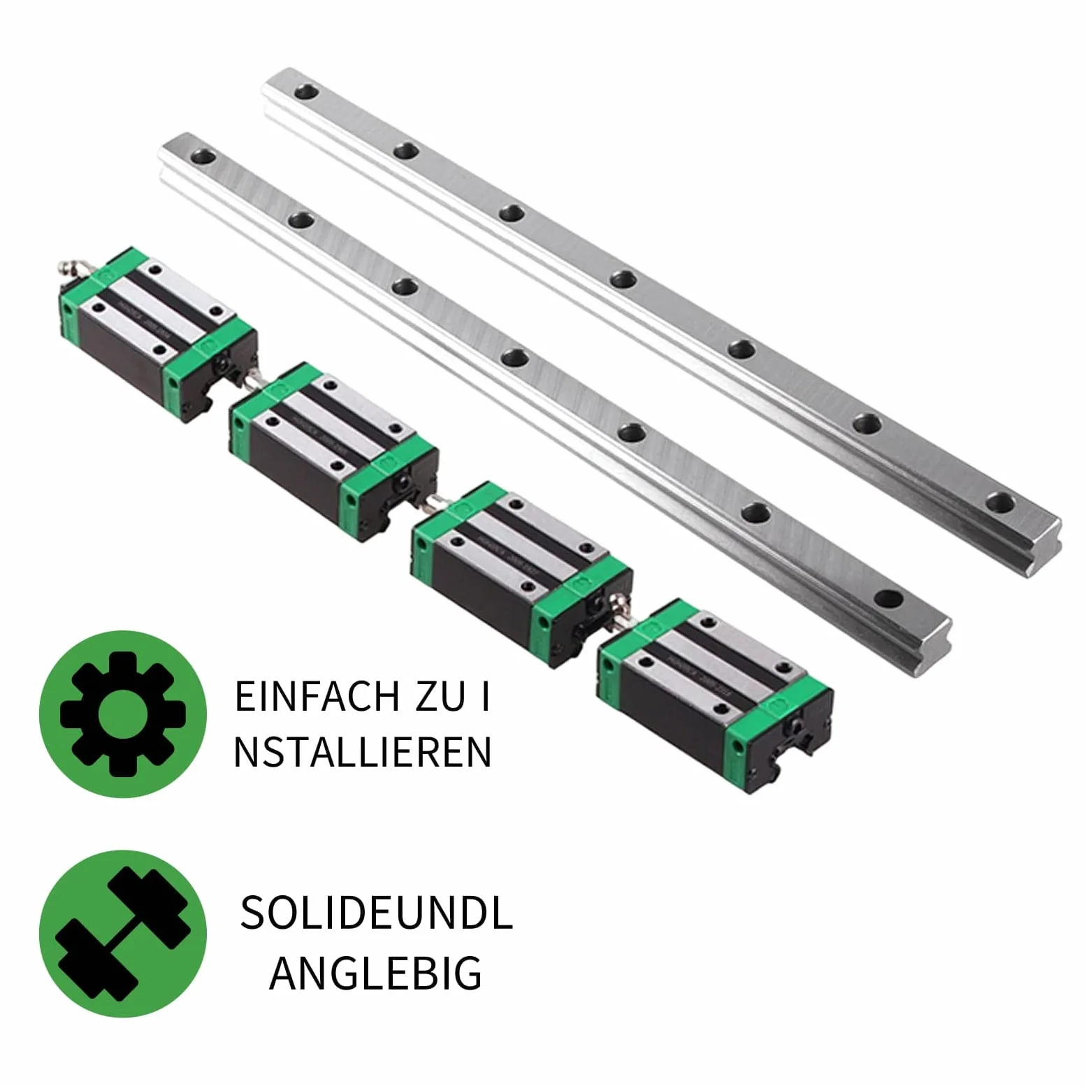 HGR20 200 mm 2 unidades de rieles lineales con 4 bloques de cojín de rodamiento HGH20CA de 20 mm para impresoras 3D DIY y máquinas fresadoras CNC