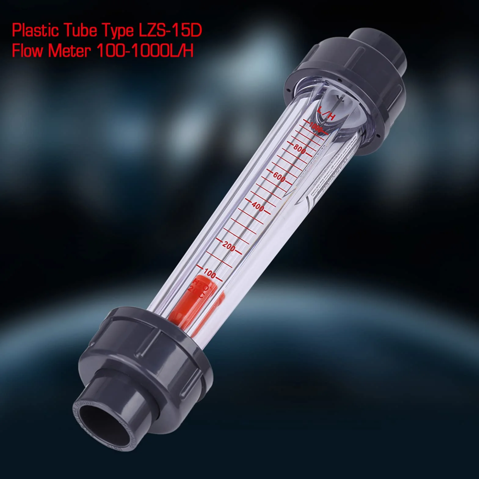 Medidor de flujo líquido 100-1000L/H DN15 tubo plástico