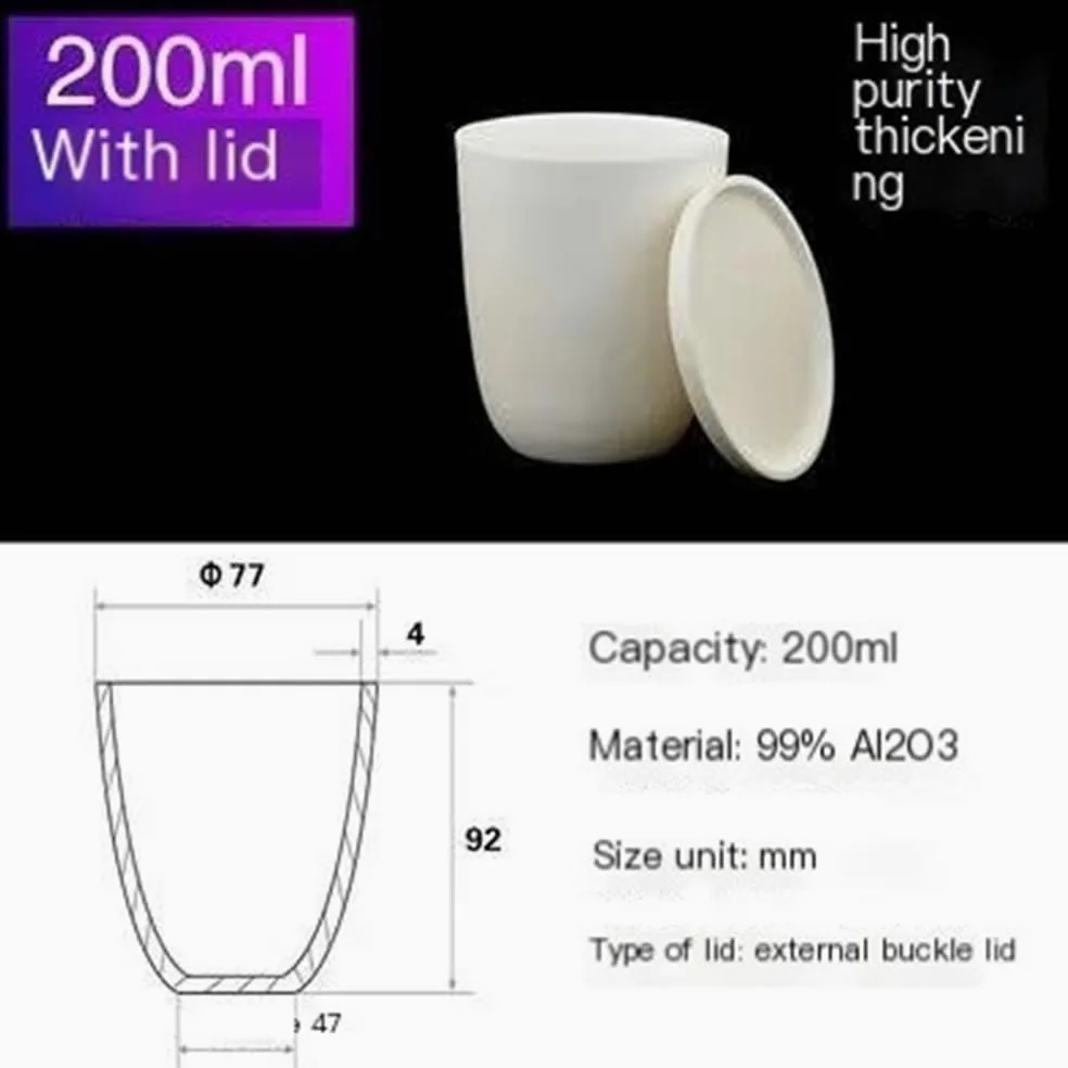 Crisoles de alúmina de arco de laboratorio (2 unidades, con tapa) for aplicaciones de fusión y alta temperatura.(Model16)