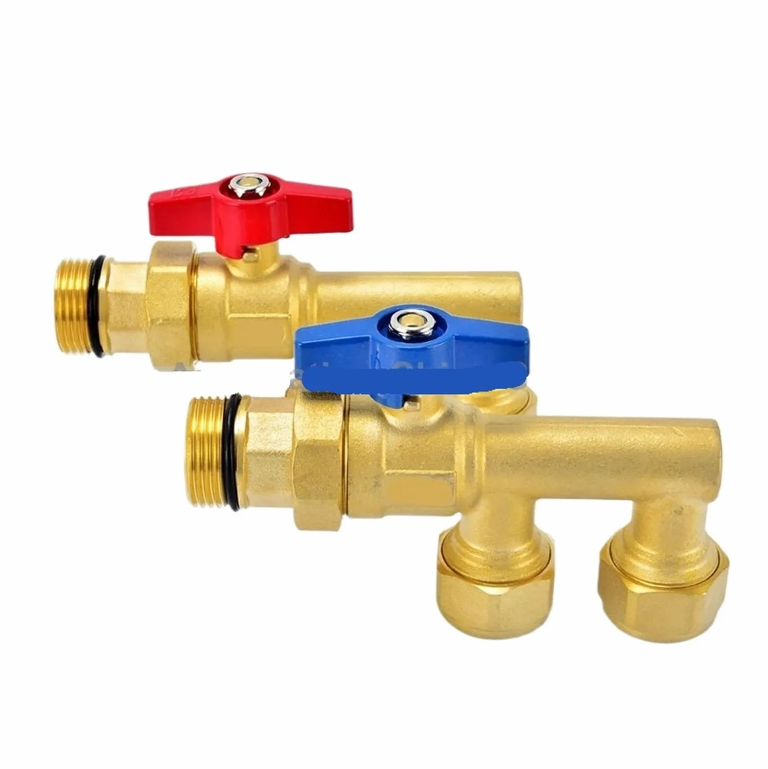 1 Uds válvula de bola de latón de tres vías tipo F colector de doble cabeza 1620 2025 G1 "G3/4" adecuado for agua, petróleo y Gas Natural(1620 G1 Male Red)