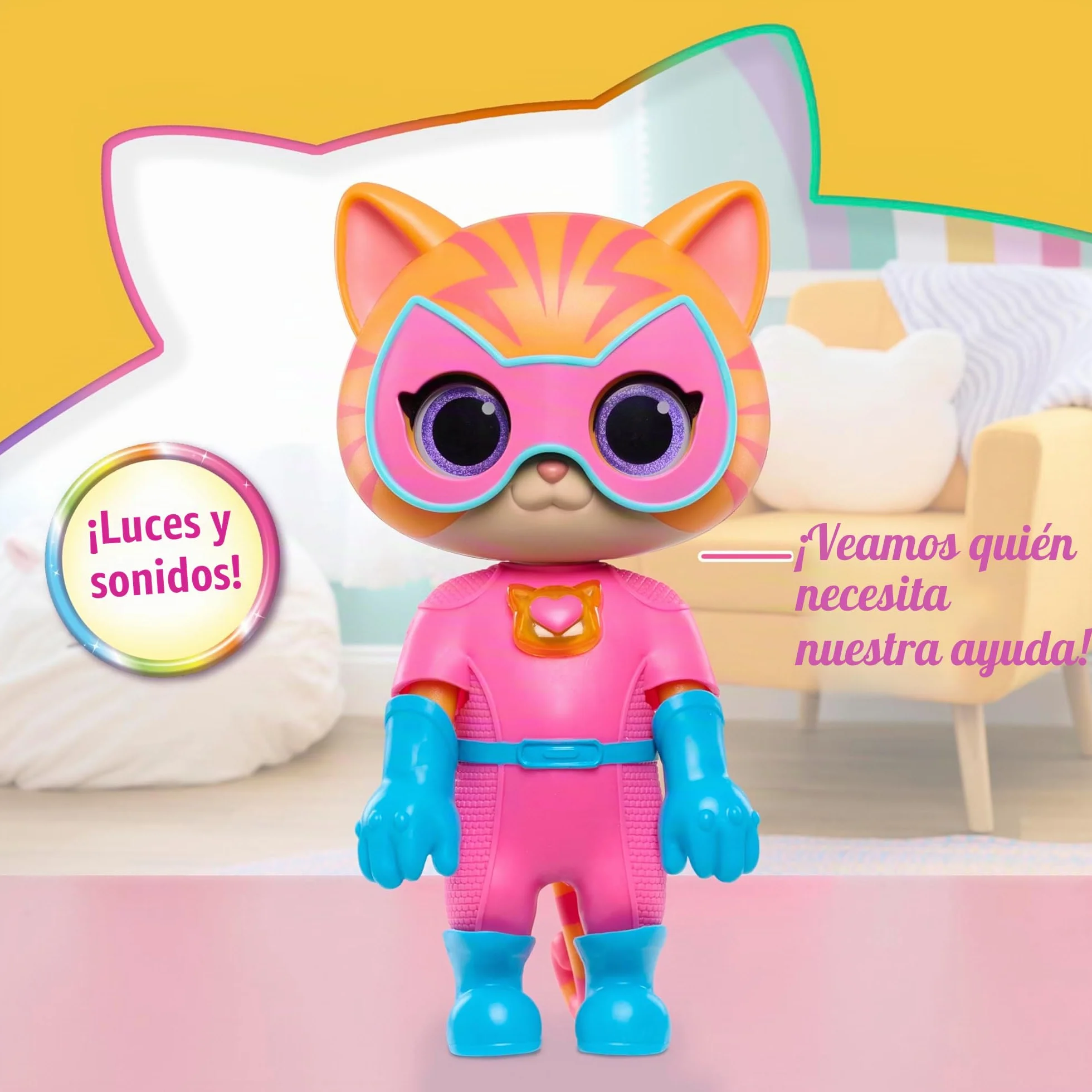 Disney Junior SuperKitties Cat-Tastic Transforming Ginny 20 cm 9 Piezas Juego de simulación