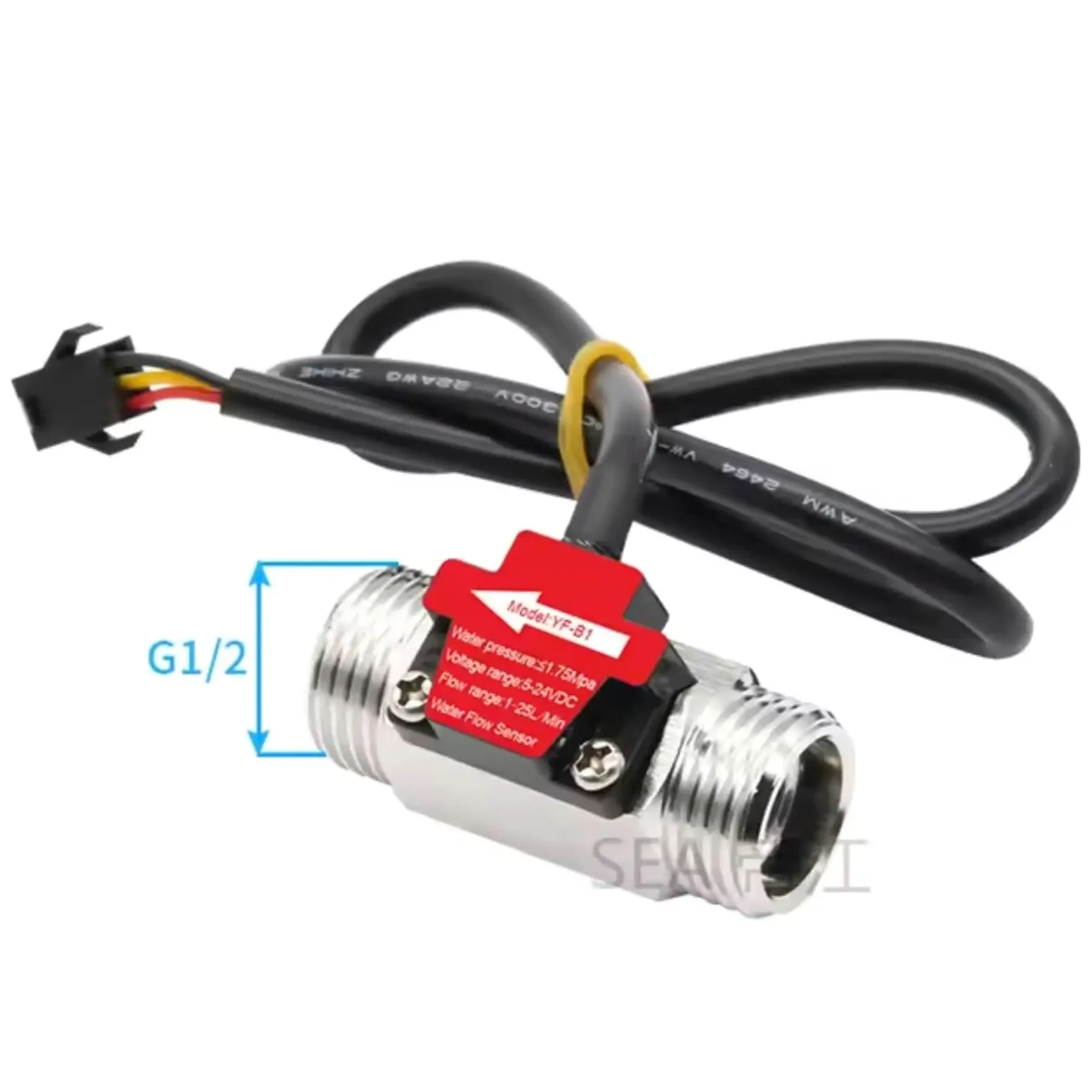 Sensor de flujo de agua de acero inoxidable de 1,27 cm, 1,75 MPa DC3,5 ~ 24 V NPN, sensor de interruptor de flujo de turbina