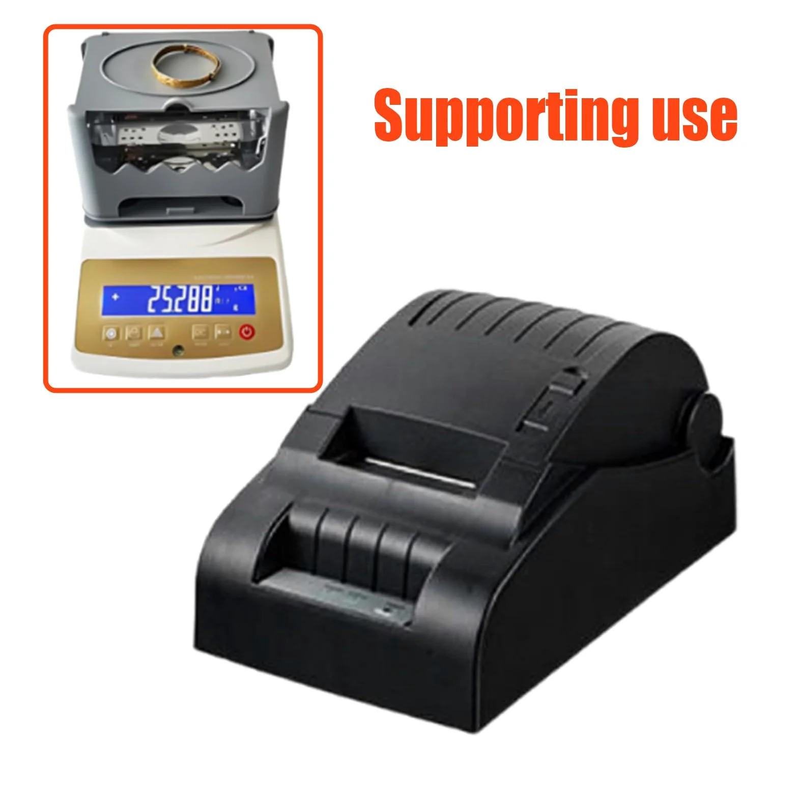 Analizador De Metales Preciosos, Probador De Pureza De Oro, Tester Digital De Oro, Peso Máximo 1200g, Precisión 0.001g, Resolución 0.0001g/cm³, para Joyerías Y Refinerías Printer