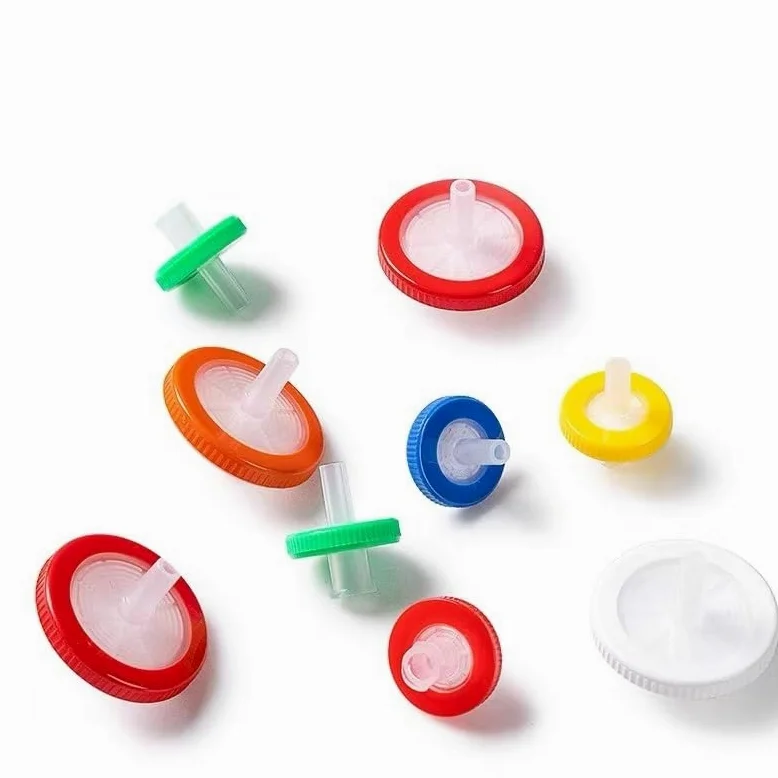 Filtro de jeringa de 13/25 mm, nailon PES PTFE MCE fibra de vidrio 0,22/0,45 μm | Filtro de laboratorio desechable de membrana múltiple for prefiltración de muestras de gas líquido(25mm 0.22um PTFE)