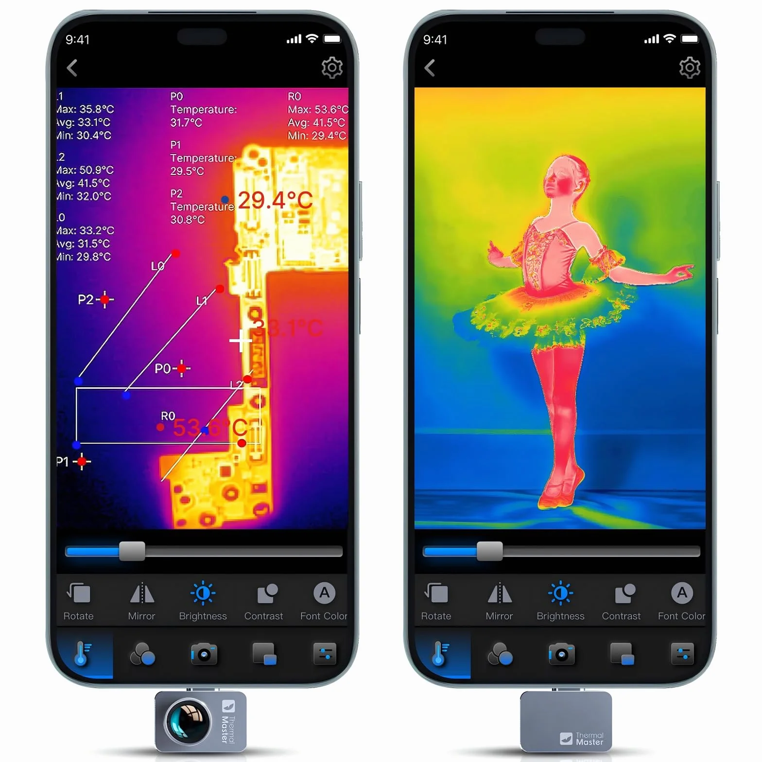 Thermal Master Cámara térmica P2 Pro para Android movil, Infrarrojo con Lente Macro, resolución superfina IR 512 x 384, medición de Temperatura hasta 600 ºC, Zoom de 15 aumentos, diminuta, 9 g