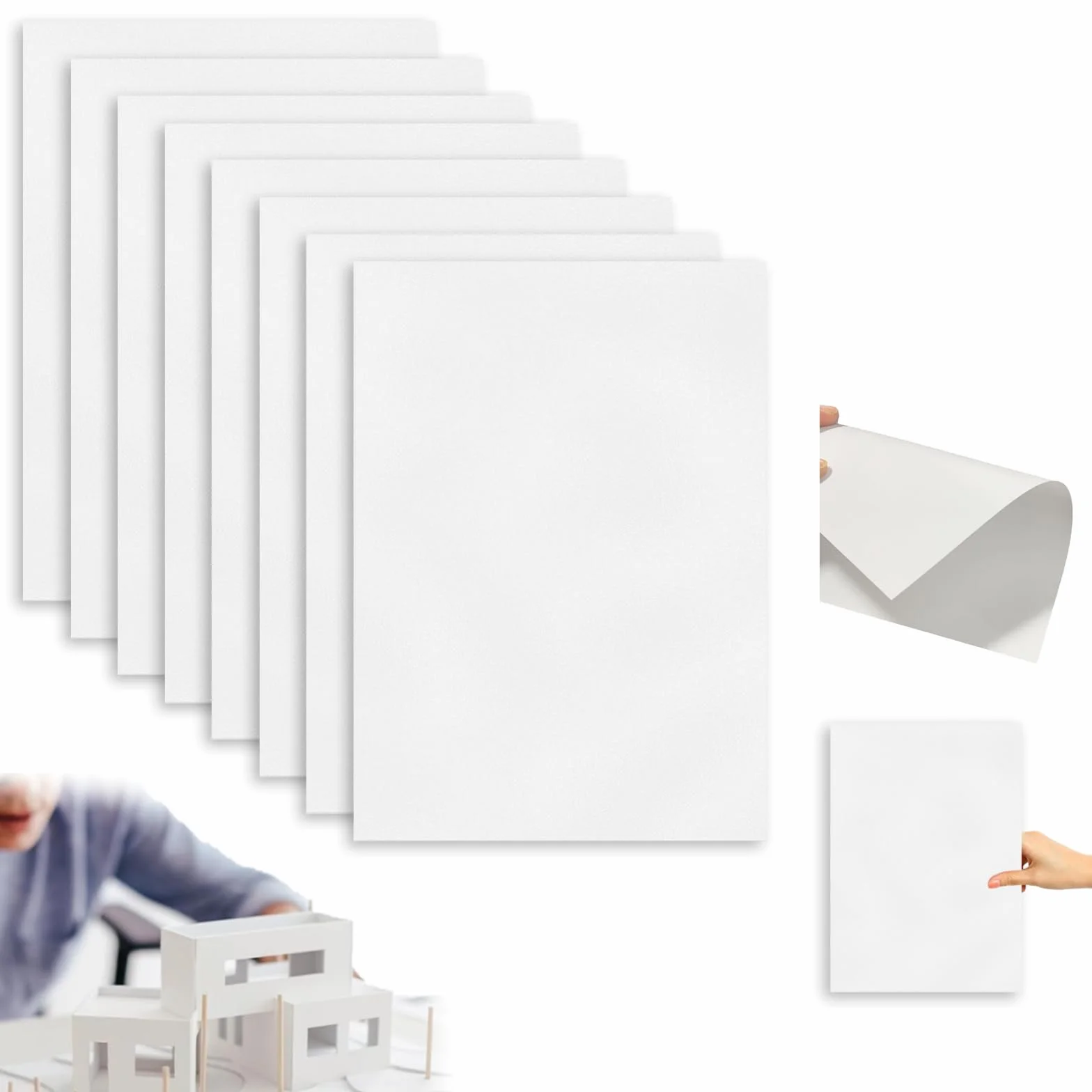 PP Hoja Plástico A4 Láminas de Plástico Duro 0.5mm Panel de Poliestireno Blanco
