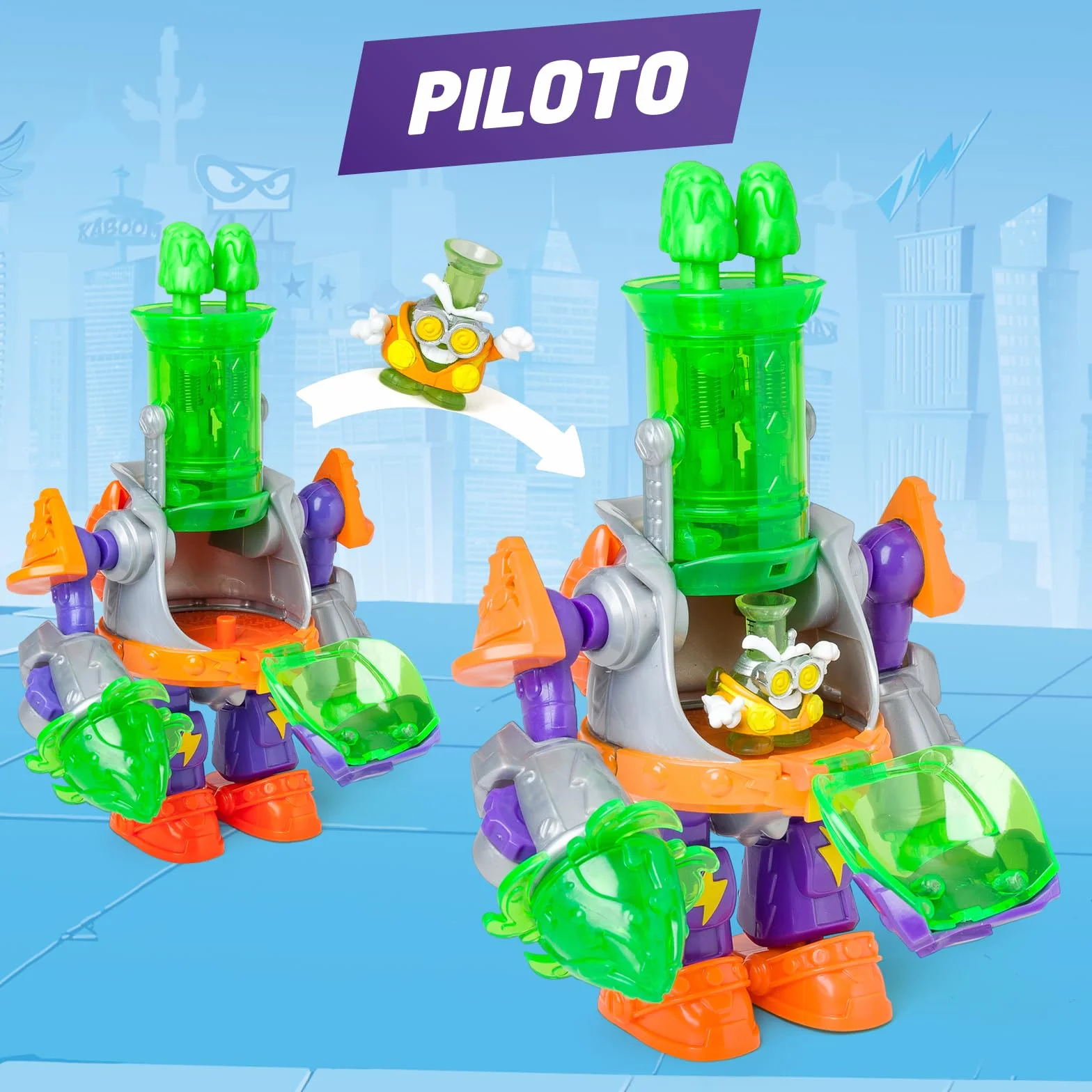 SUPERTHINGS Ultra Striker Profesor K. Robot Figura z Proyectilami
