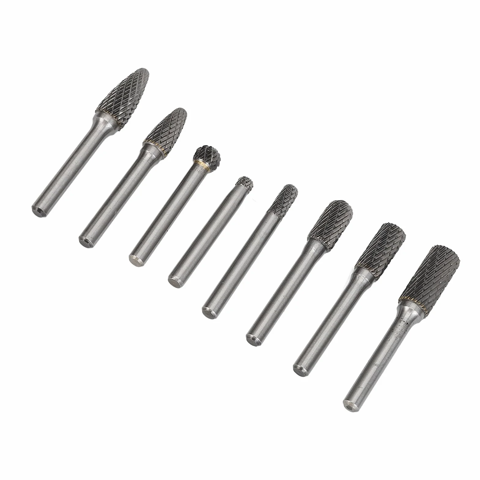 Garosa Juego de Fresas de Carburo Juego de Fresas Rotativas de Acero de Tungsteno 8 Piezas de de Doble Corte para Metal Tallado en Madera Pulido Fresado Desbarbado para Usuarios de Amoladoras