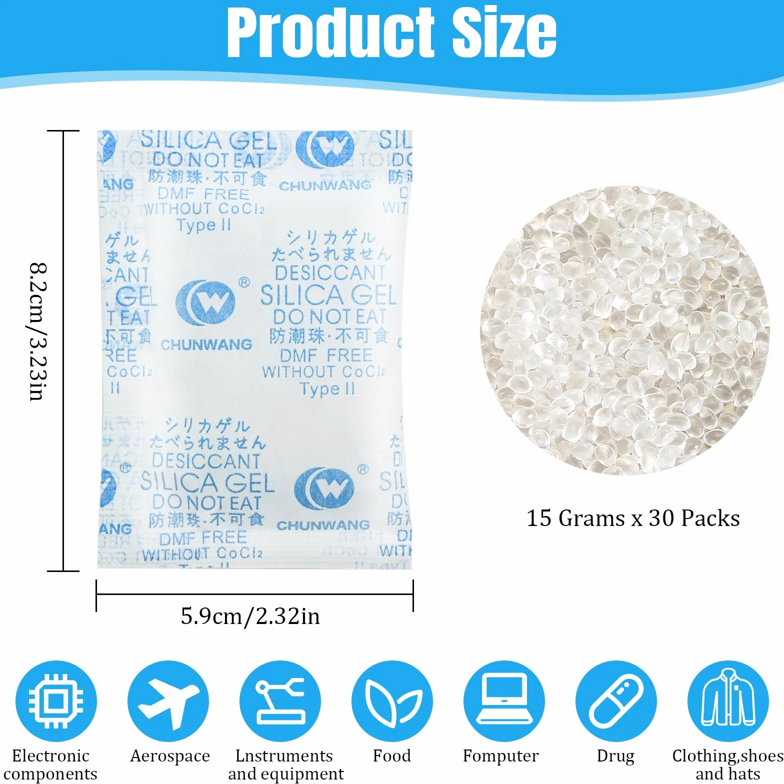 Desecante regenerable de gel de sílice 15g x 30, bolsas para impresoras 3D, almacenamiento de filamentos