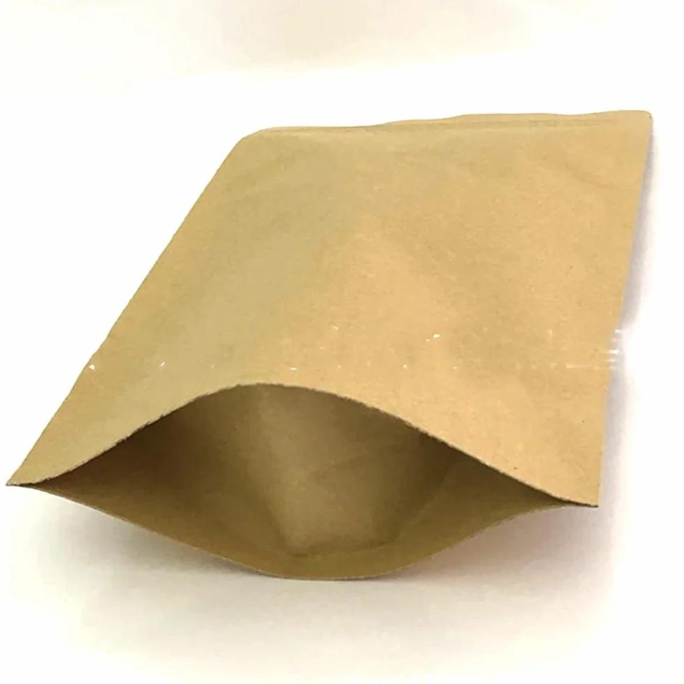 Bolsas de papel kraft 250g café con válvula y cierre cremallera reutilizables paquete 25