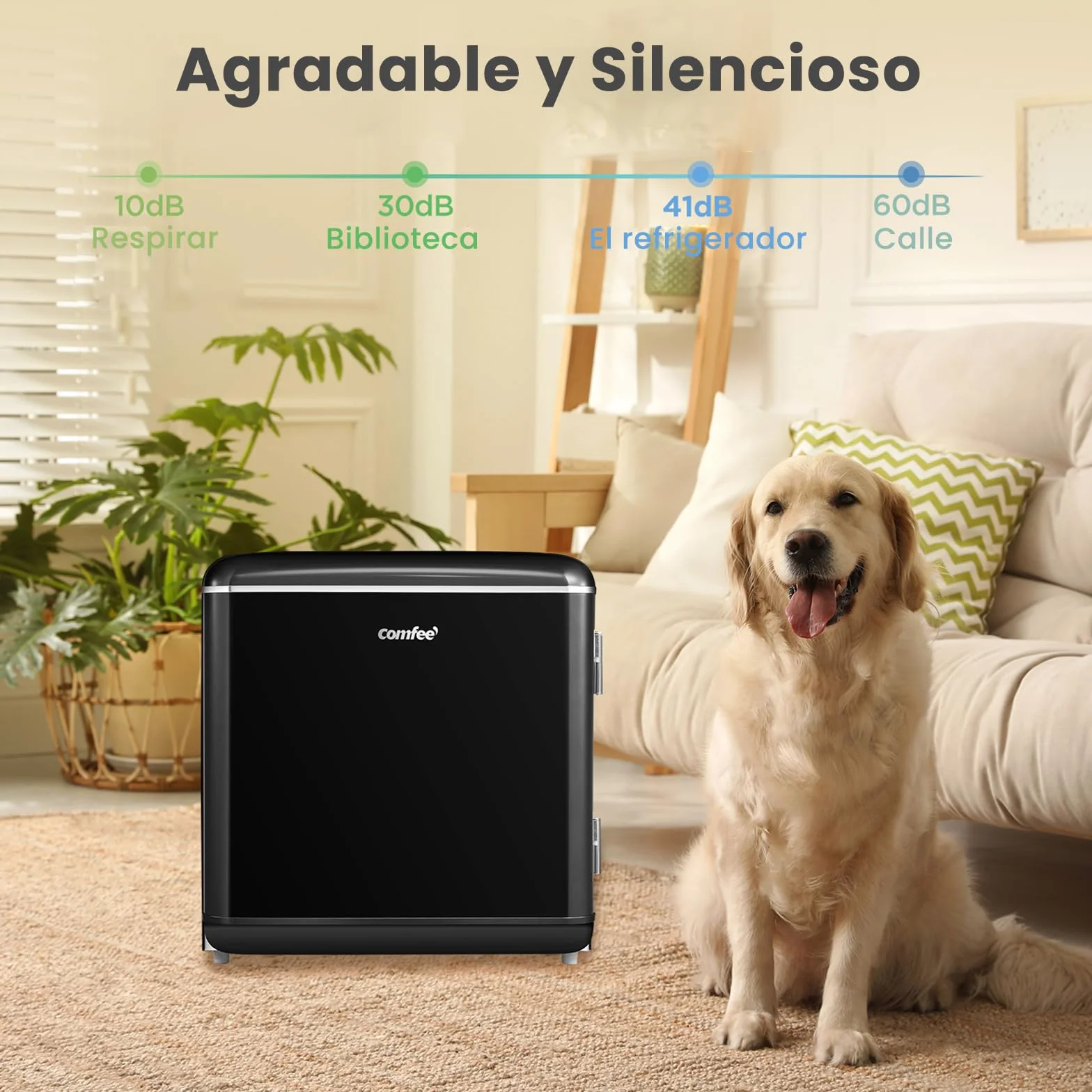 Comfee Single Door Mini Refrigerator 47L Retro Design Black Energy Class E