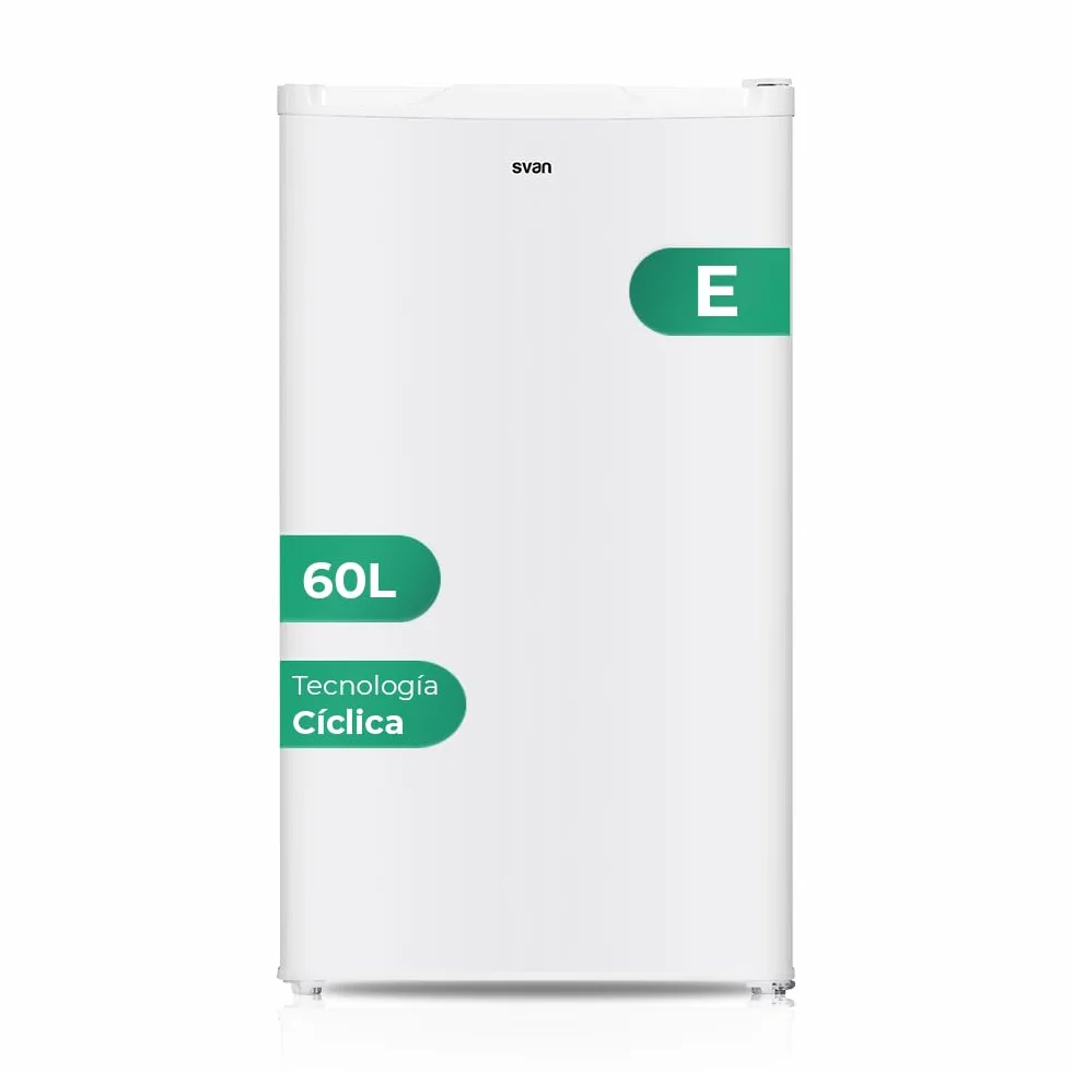 Svan Congelador Vertical Blanco SCV85502E 60L Puerta Reversible Bajo Ruido Clase E