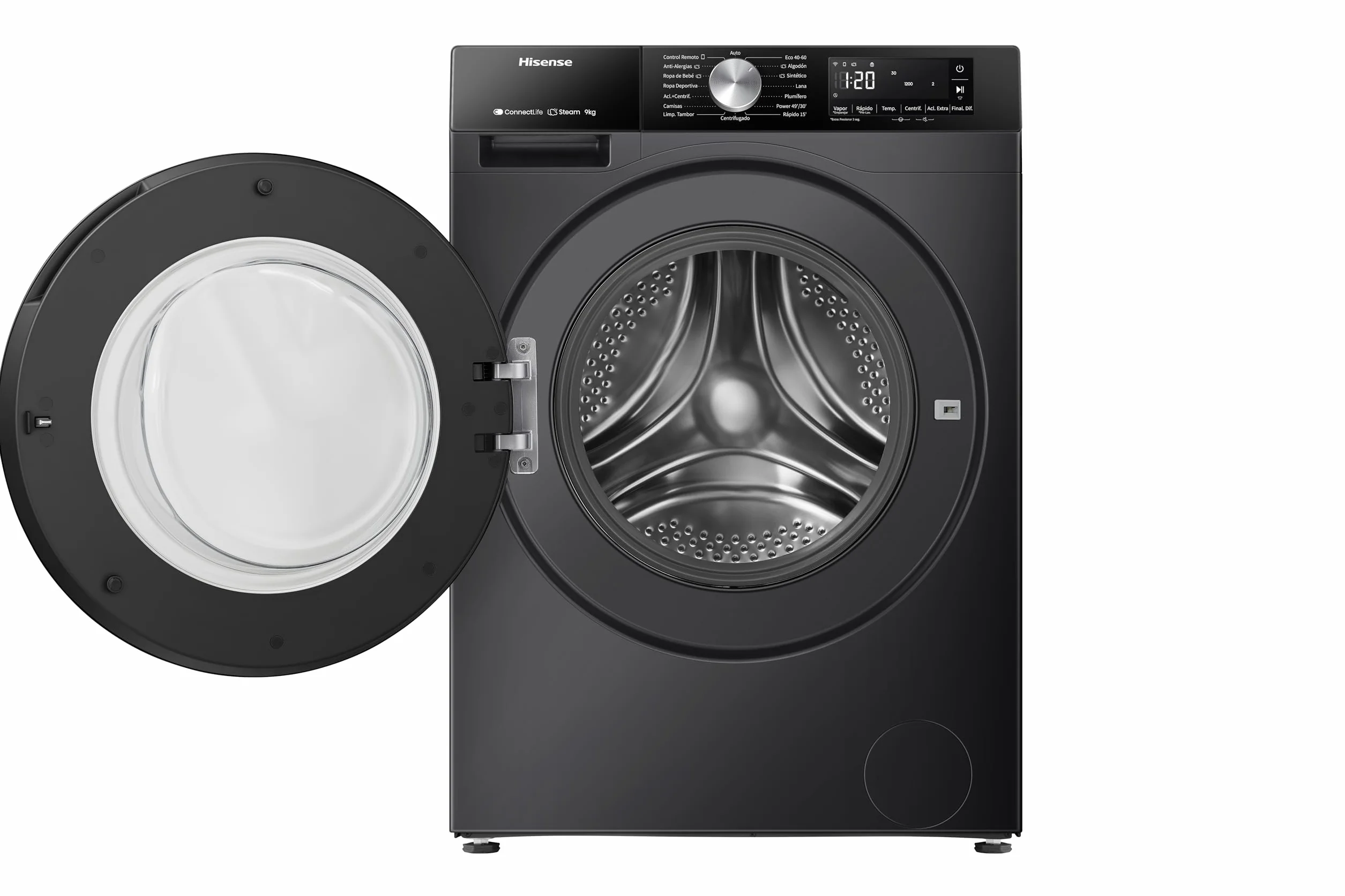 Hisense WF3S9043BB3 Lavadora 9 Kg 1400 RPM Clase A-30%/D 60 cm Negro