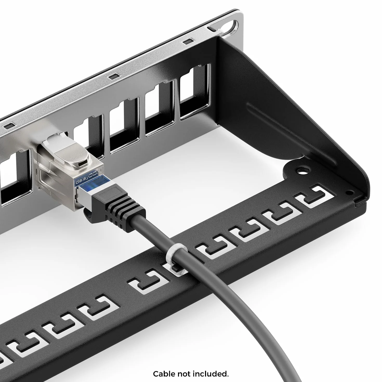 deleyCON Panel de conexión modular 12 puertos CAT 7 + 12 módulos Keystone 10 pulgadas negro