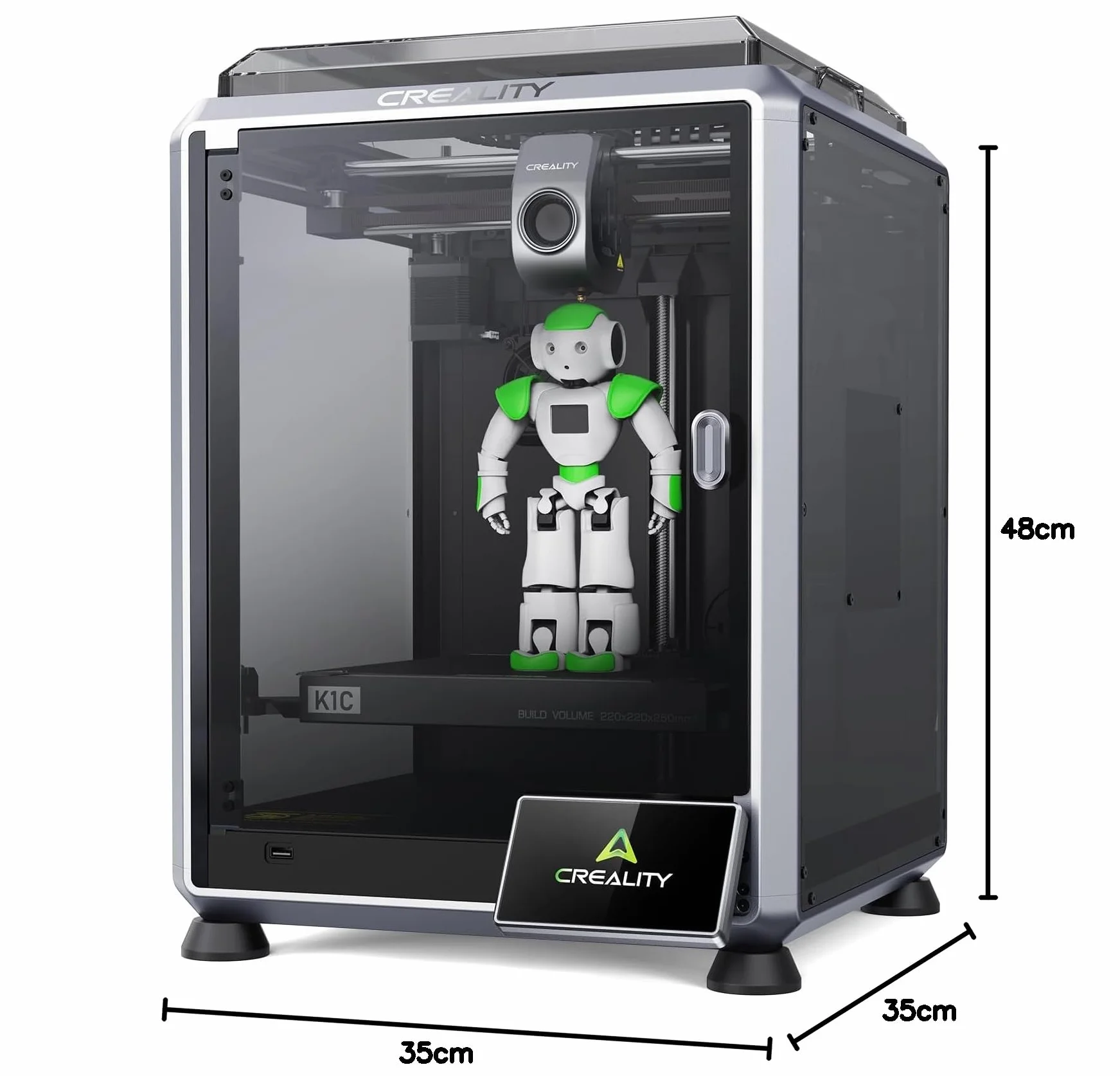 Creality K1C Impresora 3D de 600mm/s Alta Velocidad impresión con cámara AI, Actualización K1,Nivelación Automática y Continuar Imprimiendo Automáticamente,220x220x250mm