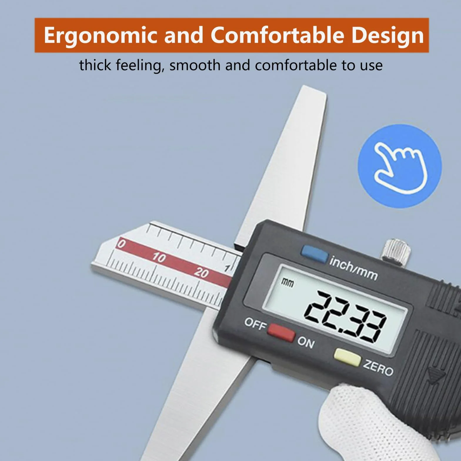 Calibre Digital 0-300mm/12" con Pantalla LCD, Pie de Rey Digital de Acero Inoxidable, Herramienta de Medición de Calibrador para Medición de Profundidad, Conversión de Pulgadas/Milímetros