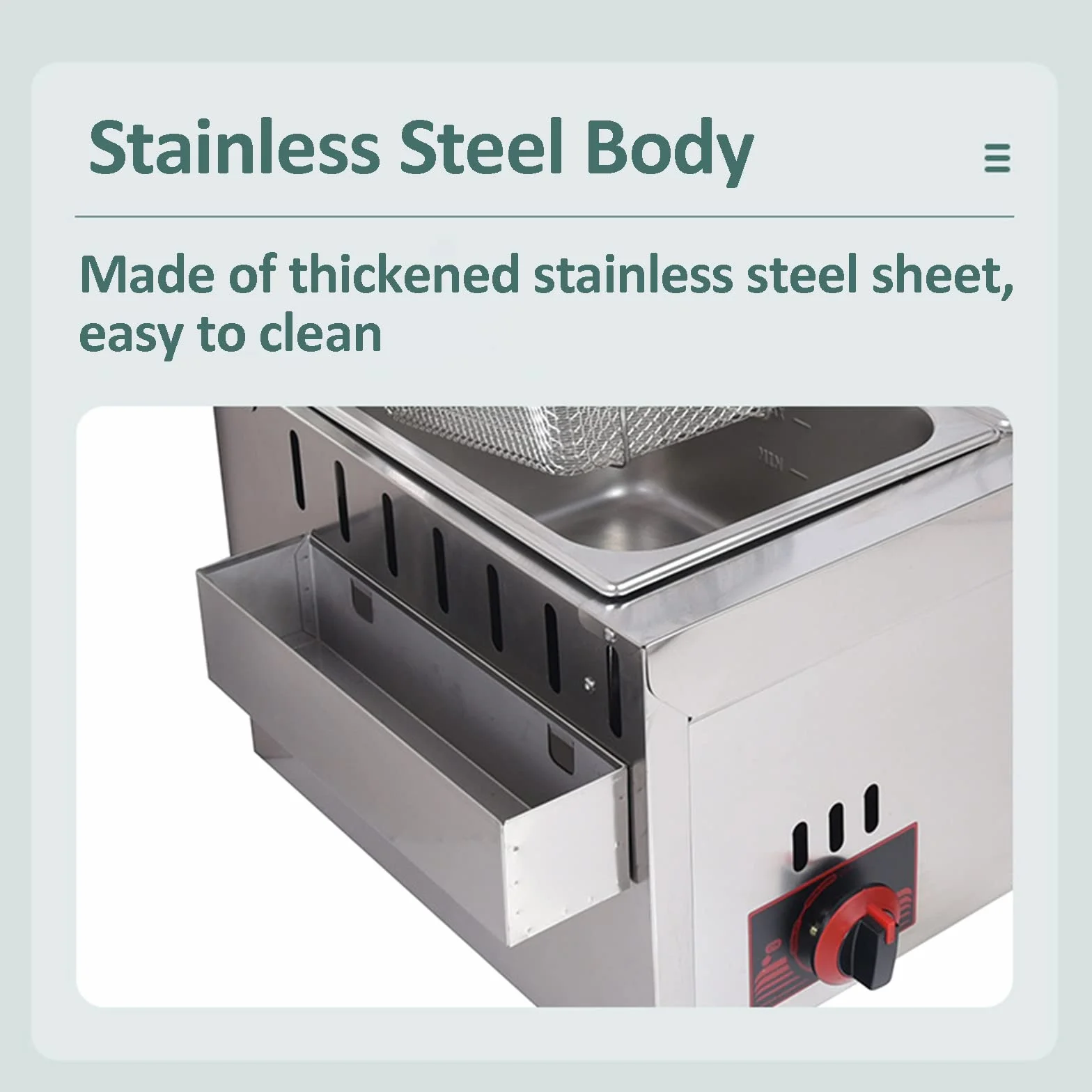 Freidora de gas comercial con tanque de condimentos de acero inoxidable, profesional de 10 L x 2, cocina eficiente, ideal para restaurantes familiares, incluye 2 cestas para papas fritas