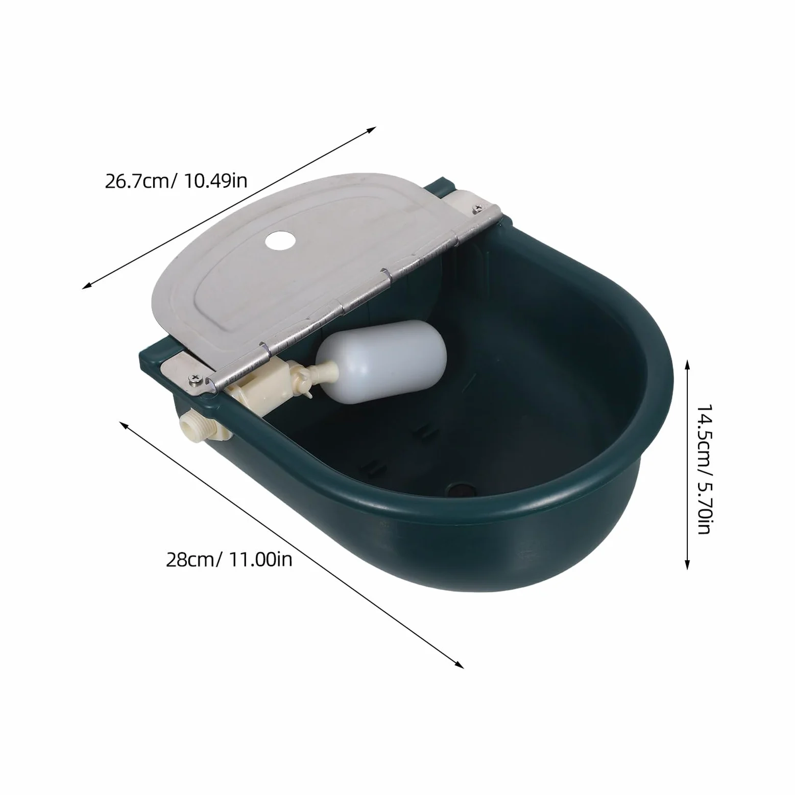 SHINEOFI Bebedero Automático para Animales de Plástico Resistente con Válvula de Flotador y Tubo de Acero Inoxidable de 80 CM para Caballos Vacas Cabras Ovejas y Perros Abrevadero