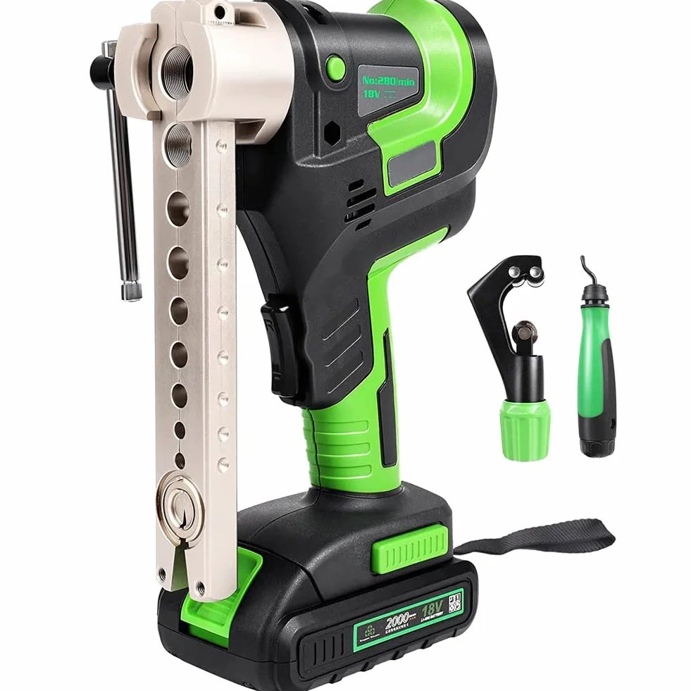 Kit de herramientas de abocardado eléctrico, kit de herramientas de expansión de tubos de 1/4"-3/4", herramienta de abocardado excéntrica HVAC de abocardado rápido en 5 segundos, herramienta eléctrica