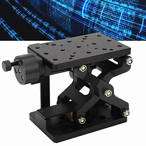 FTVOGUE Carril de guía lineal Deslizamiento Ejes Z Escenario lineal Giro manual Ajuste fino Plataforma Mesa deslizante Carga de carrera grande SPZ120, slider