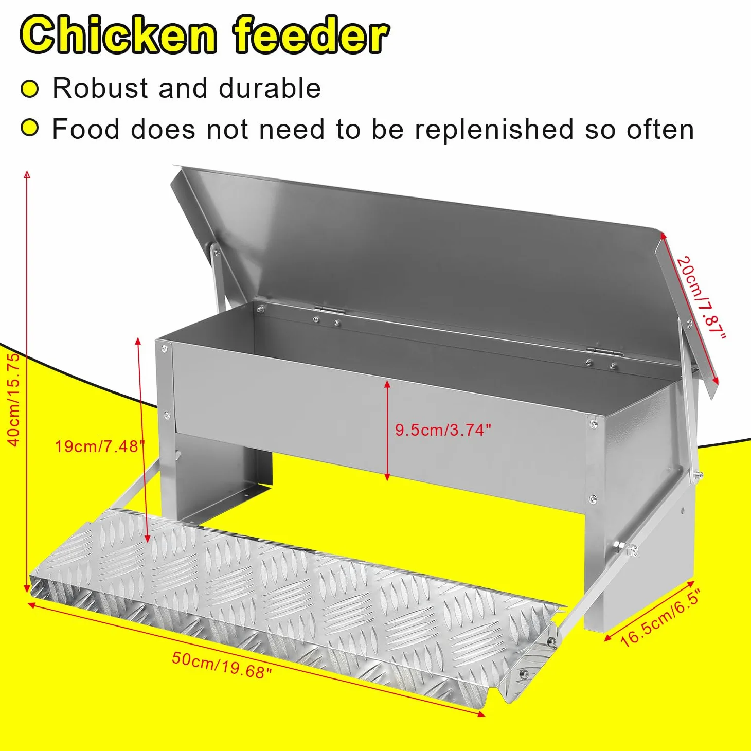 3 comederos automáticos para pollos, 5 kg, con tapa, pedal automático, comedero automático, comedero para pollos, resistente al agua