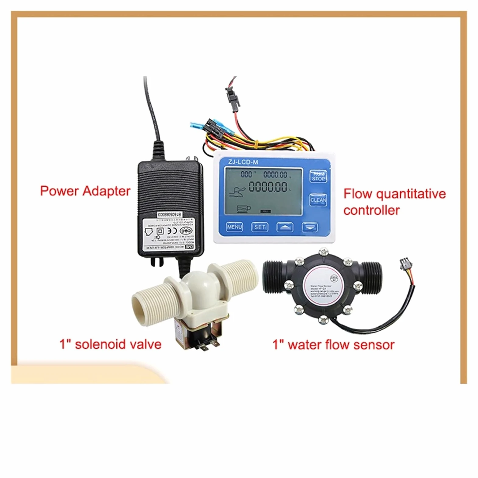 Medidor de Flujo de Agua Controlador cuantitativo de Flujo con Pantalla Digital DN25, Sensor de Flujo de Agua de 1 ", Uso de válvula solenoide for controlar y Mostrar el Flujo de líquido
