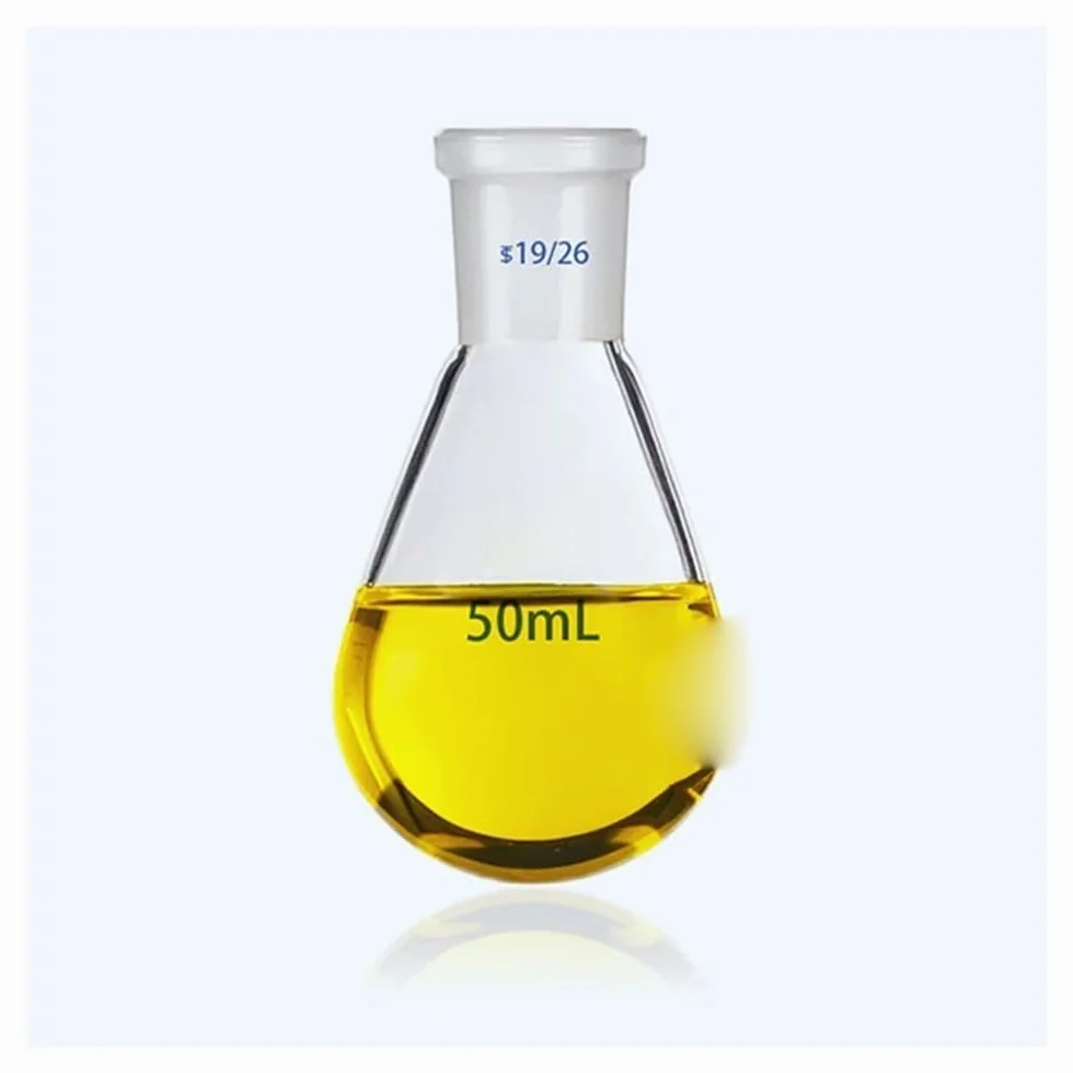 Cristalería de Laboratorio Matraz de vidrio de laboratorio de 50 ml a 2000 ml, n.° 19, n.° 24, n.° 29, boca esmerilada estándar, fondo ovalado.(2000ml celiber29)