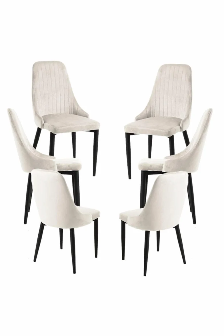 Regalos Miguel - Packs Sillas Comedor - Pack 6 Sillas Kan Terciopelo - Beige