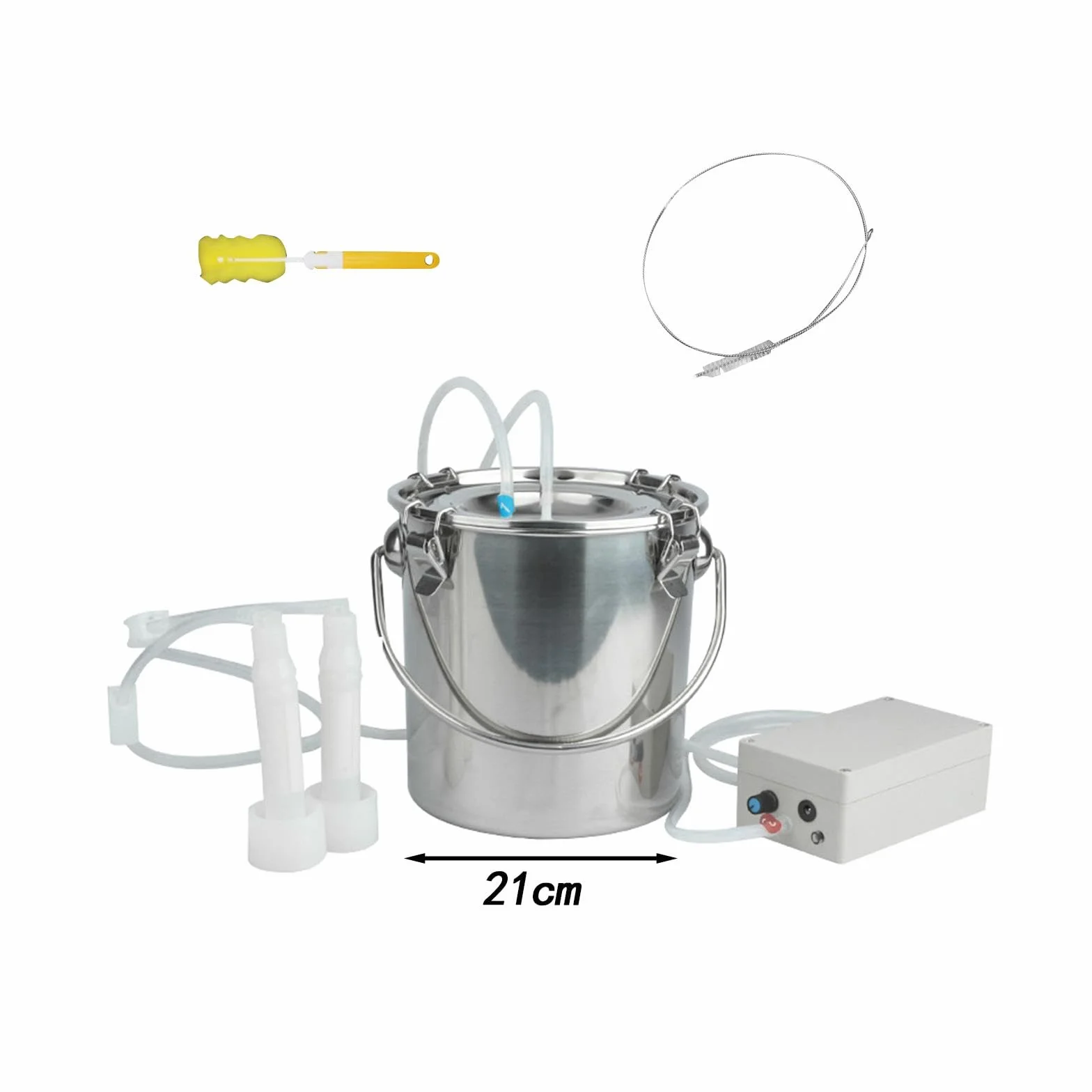 Máquina de Ordeño Ordeñadora Eléctrica Portátil para Cabras, Ordeñadora de Cabras Ovejas y Vacas, Bomba de Vacío con Succión Ajustable, Tanque de Acero Inoxidable de 5L