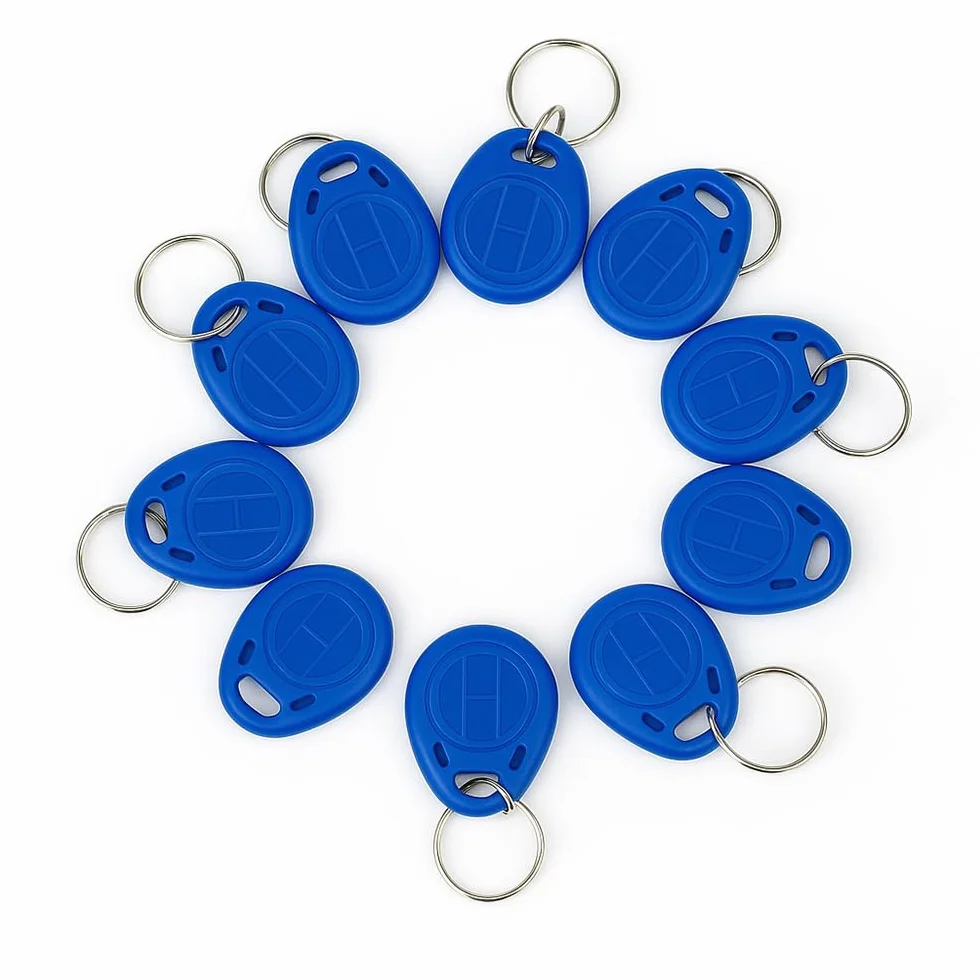 Llavero RFID 125KHz TK4100 EM4100 Azul 10 Piezas para Control de Acceso
