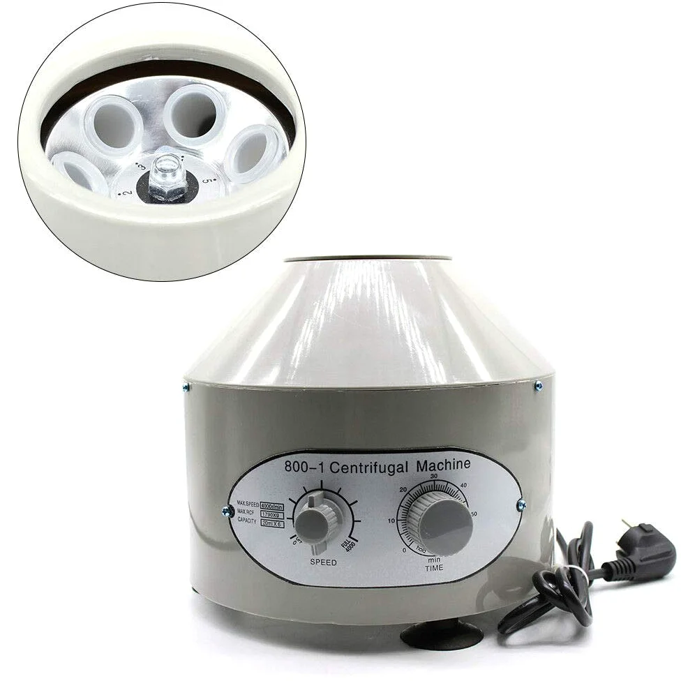 Centrifugadora eléctrica de mesa de 25 W, 4000 rpm, 6 x 20 ml