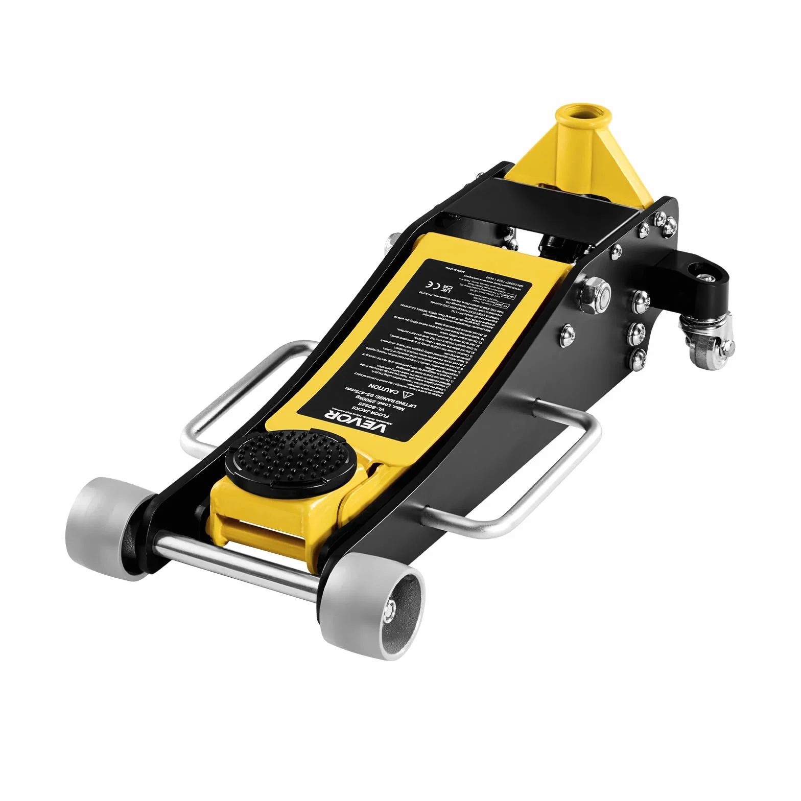 VEVOR Gato Hidráulico de Perfil Bajo Capacidad de 2,5 T, Gato de Acero para Coches, Bomba de Elevación Rápida de Pistón Doble, Rango de Elevación de 9,5 a 47,5 cm, para Automóviles, Vehículos