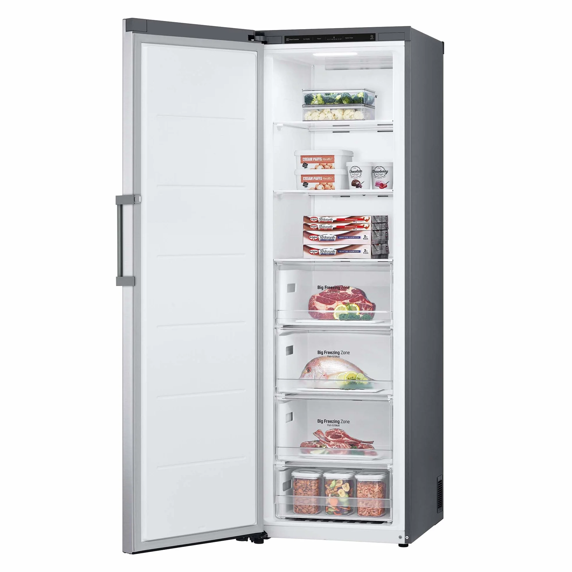 LG Congelador No Frost Total 355 L 186 cm Vertical Smart Inverter Inox