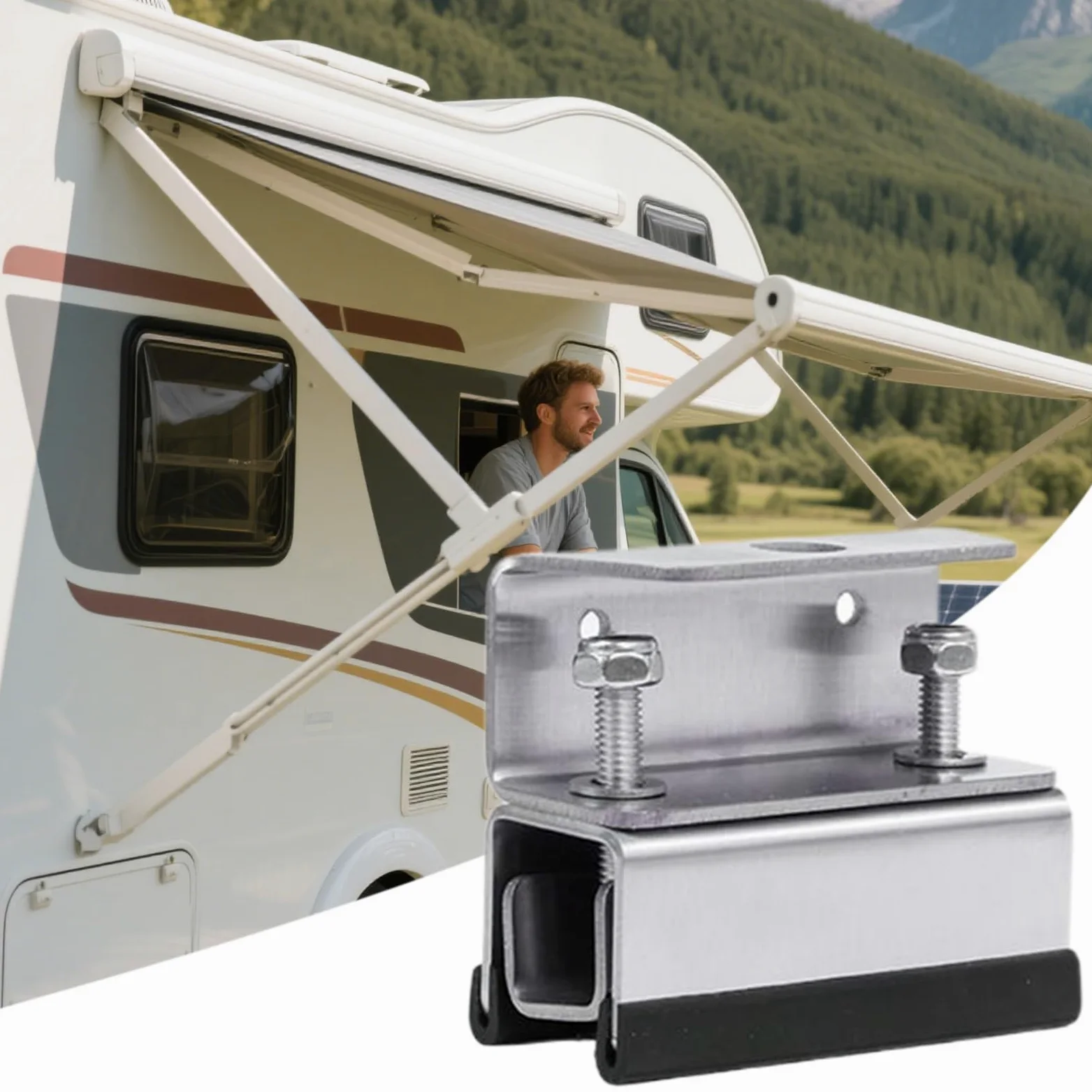 Montaje Para Paneles Solares En Techo Kit de 4 Soportes de Montaje para | Estructura De Acero Inoxidable Para Techos De Caravanas, Embarcaciones, Remolques Y Camping