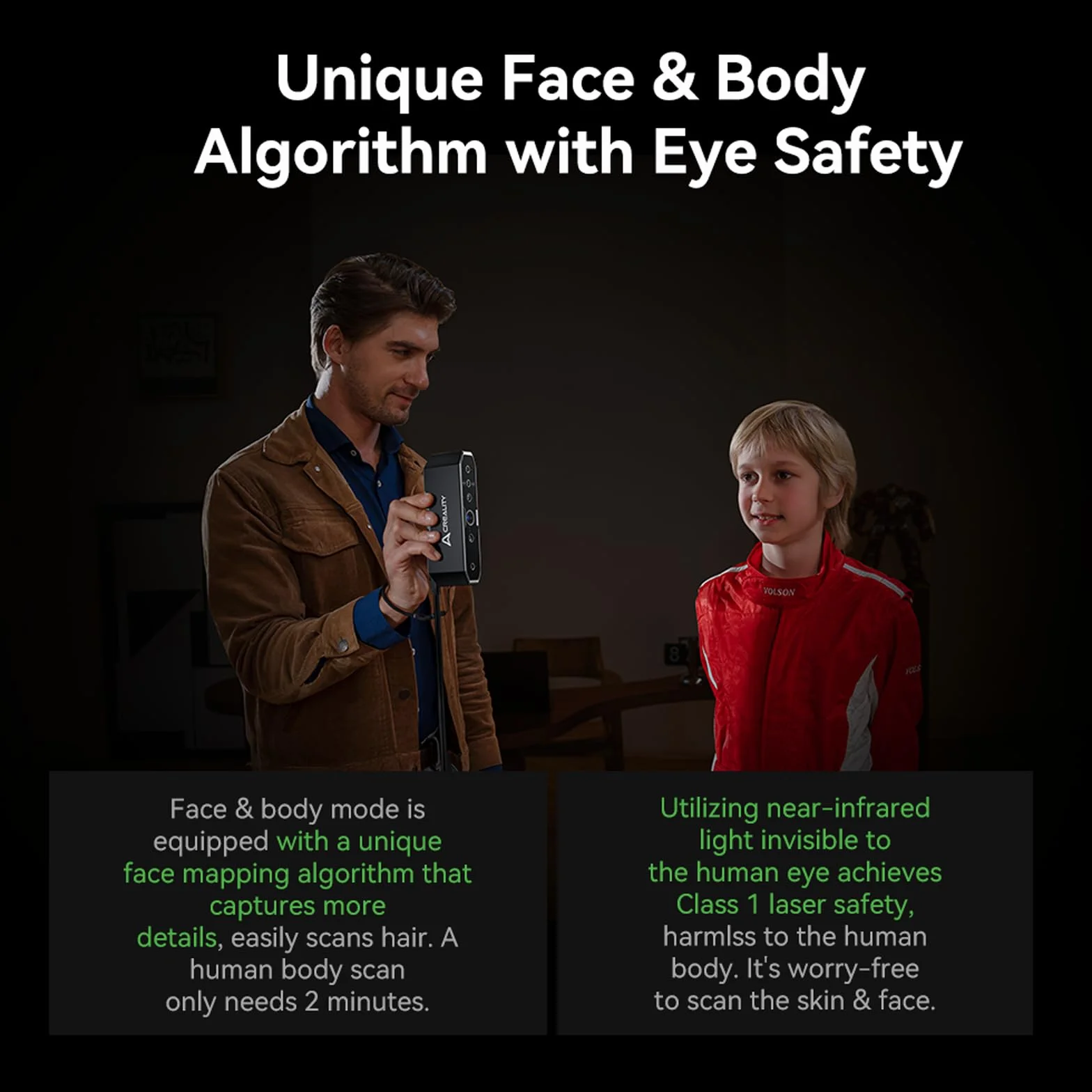 Creality CR-Scan Otter Escáner 3D, escaneo antivibración, Cuatro Lentes de precisión de 0,02 mm, escáner 3D portátil de Alta Velocidad de 20 fps para Objetos pequeños y Grandes de 10 a 2000 mm