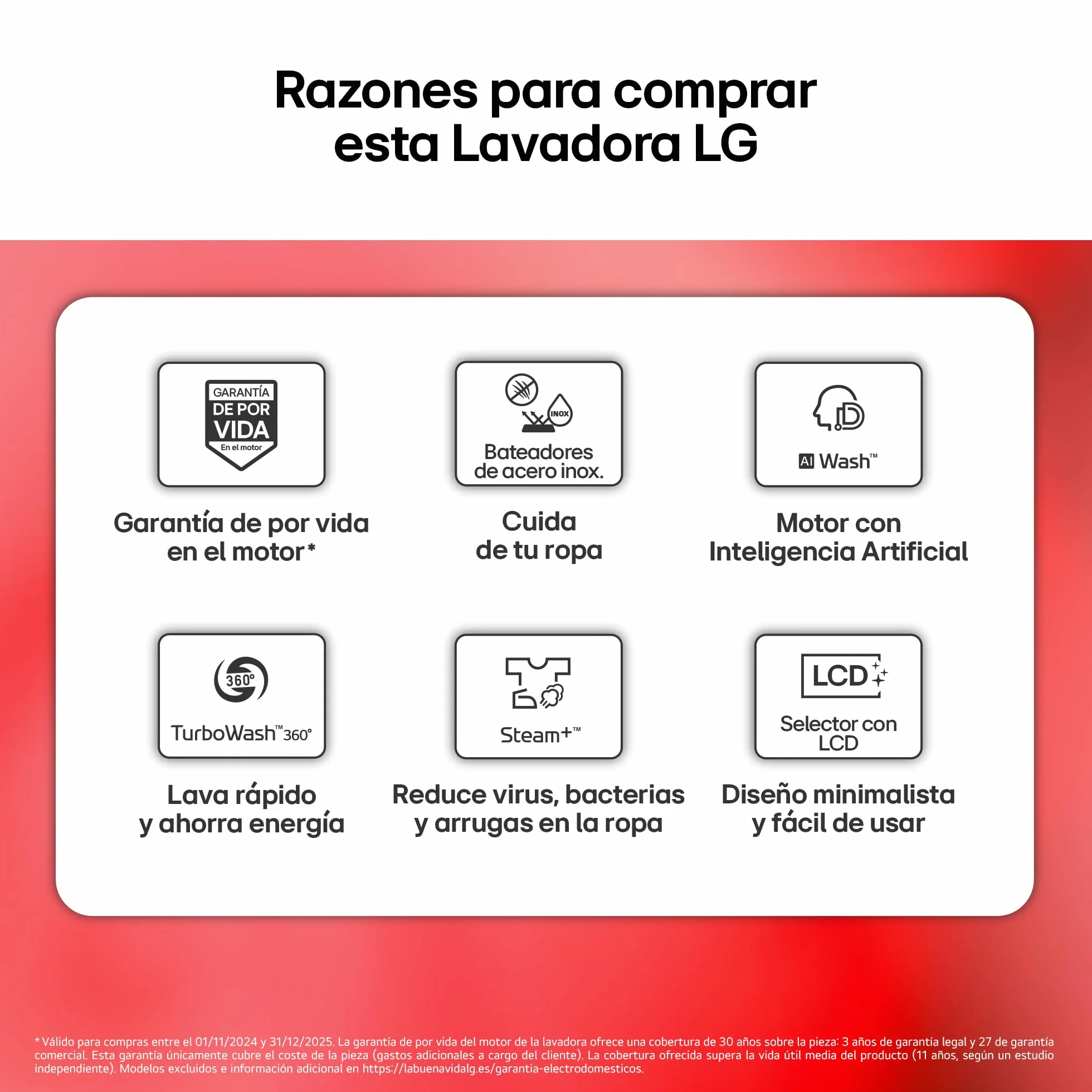 LG F4X7513TWS Lavadora Inteligente Carga Frontal 13 Kg 1400rpm AI Direct Drive TurboWash 360º Serie 750 Blanca