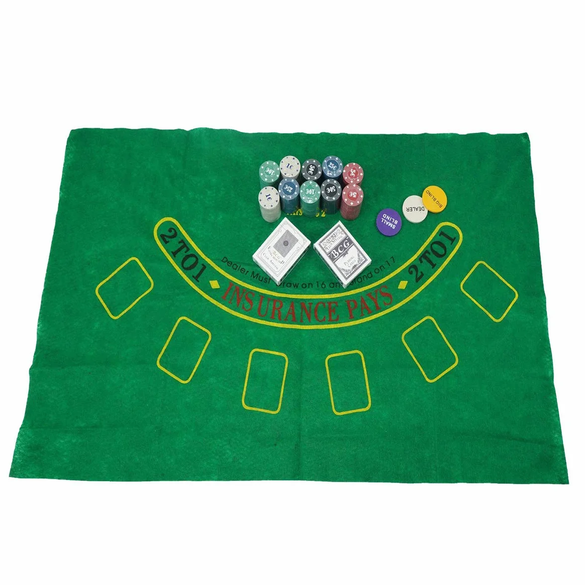 Set de Póker Profesional 200 Fichas, 2 Barajas, Botón Dealer, Tapete, Caja Metálica para Texas Holdem
